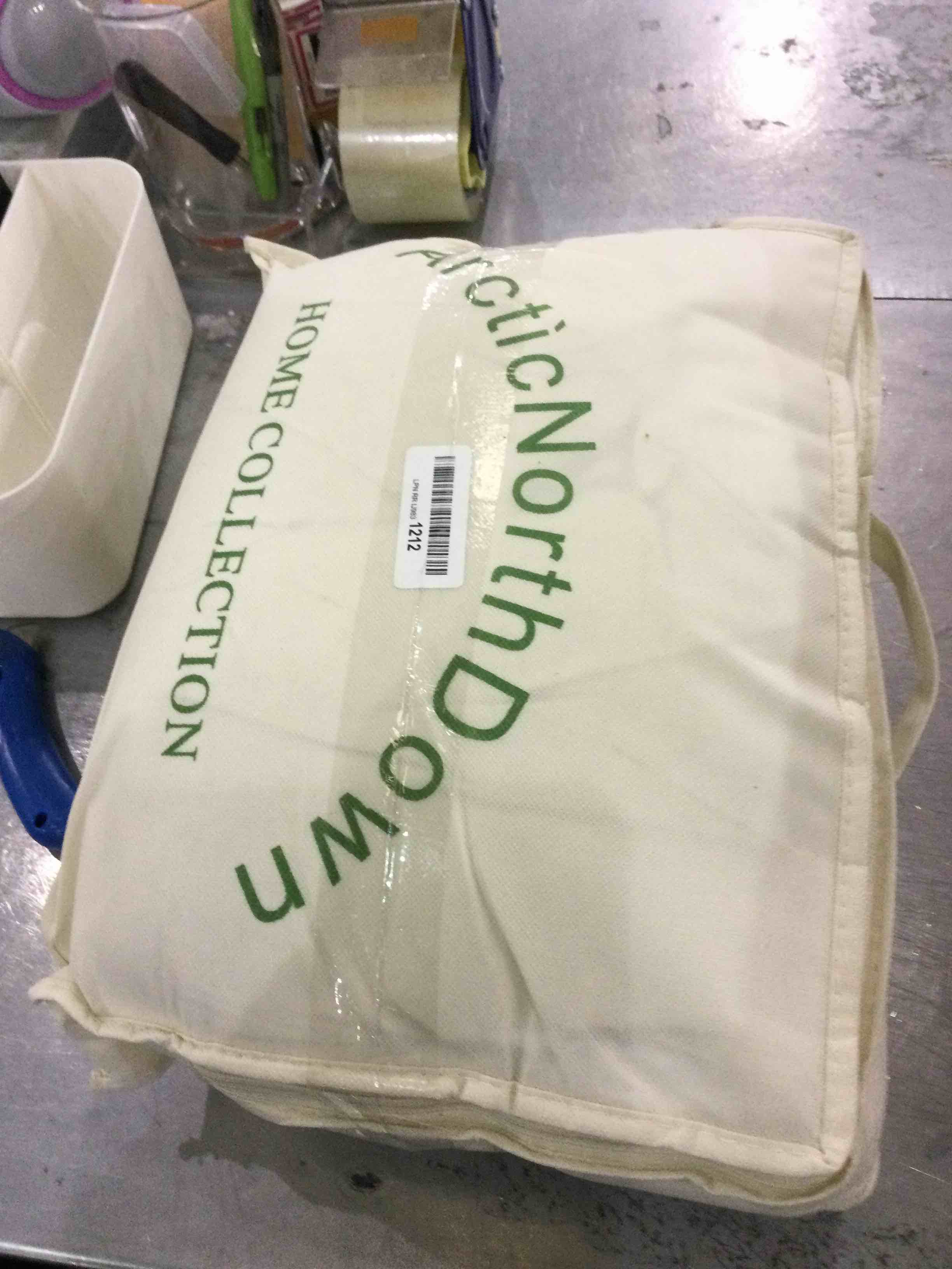 ArcticNorthDown King Size Goose Down Feather Hotel Collection Bed Pillows for Sleeping One Pillow for Back, Stomach or Side Sleepers Stripe White Color King One Pillow