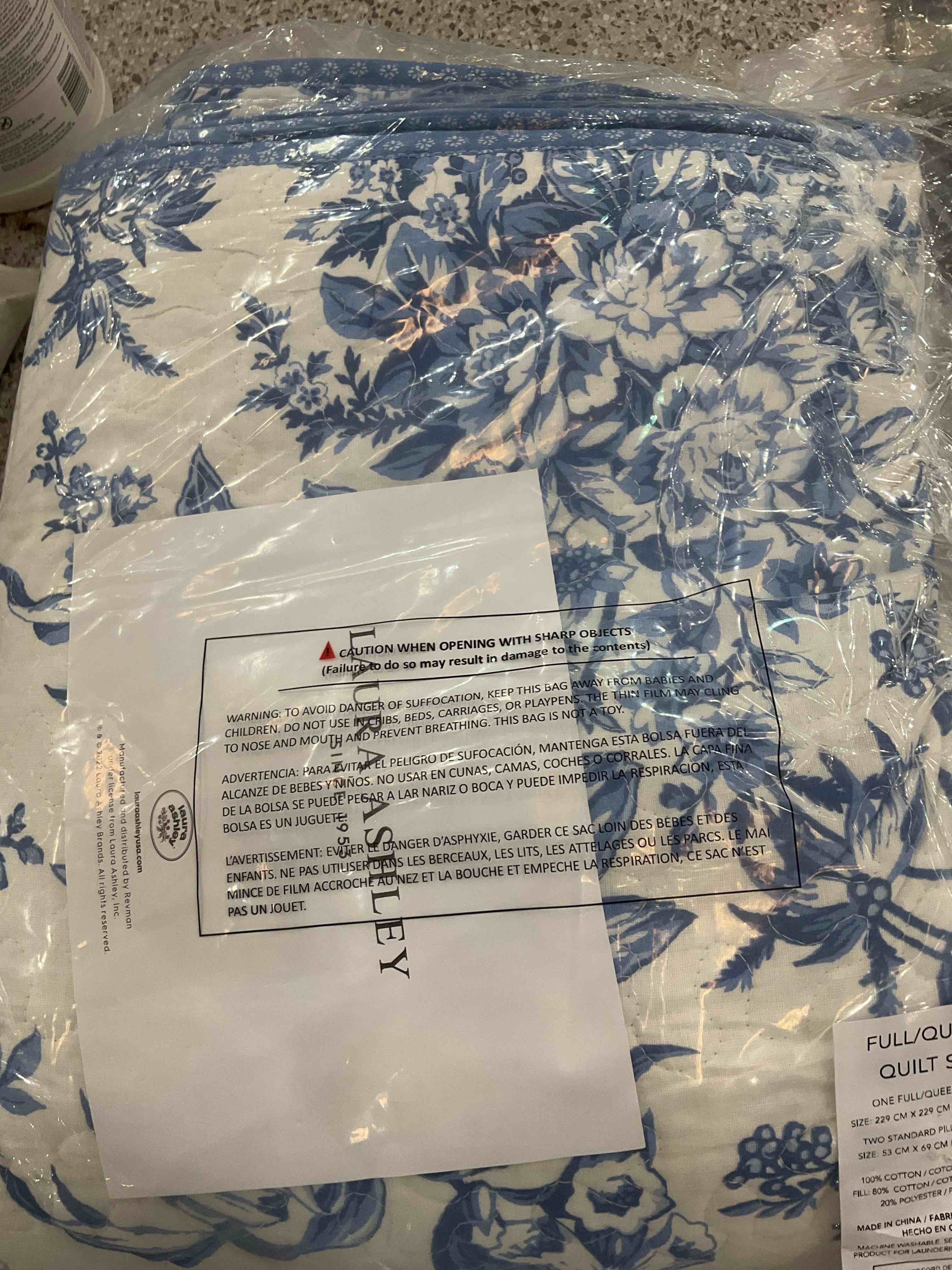 Laura Ashley Home - 185747 | Bedford Collection | Luxury Premium Ultra Soft Quilt Coverlet, Comfortable 3 Piece Bedding Set, All Season Stylish Bedspread, Full/Queen, Delft