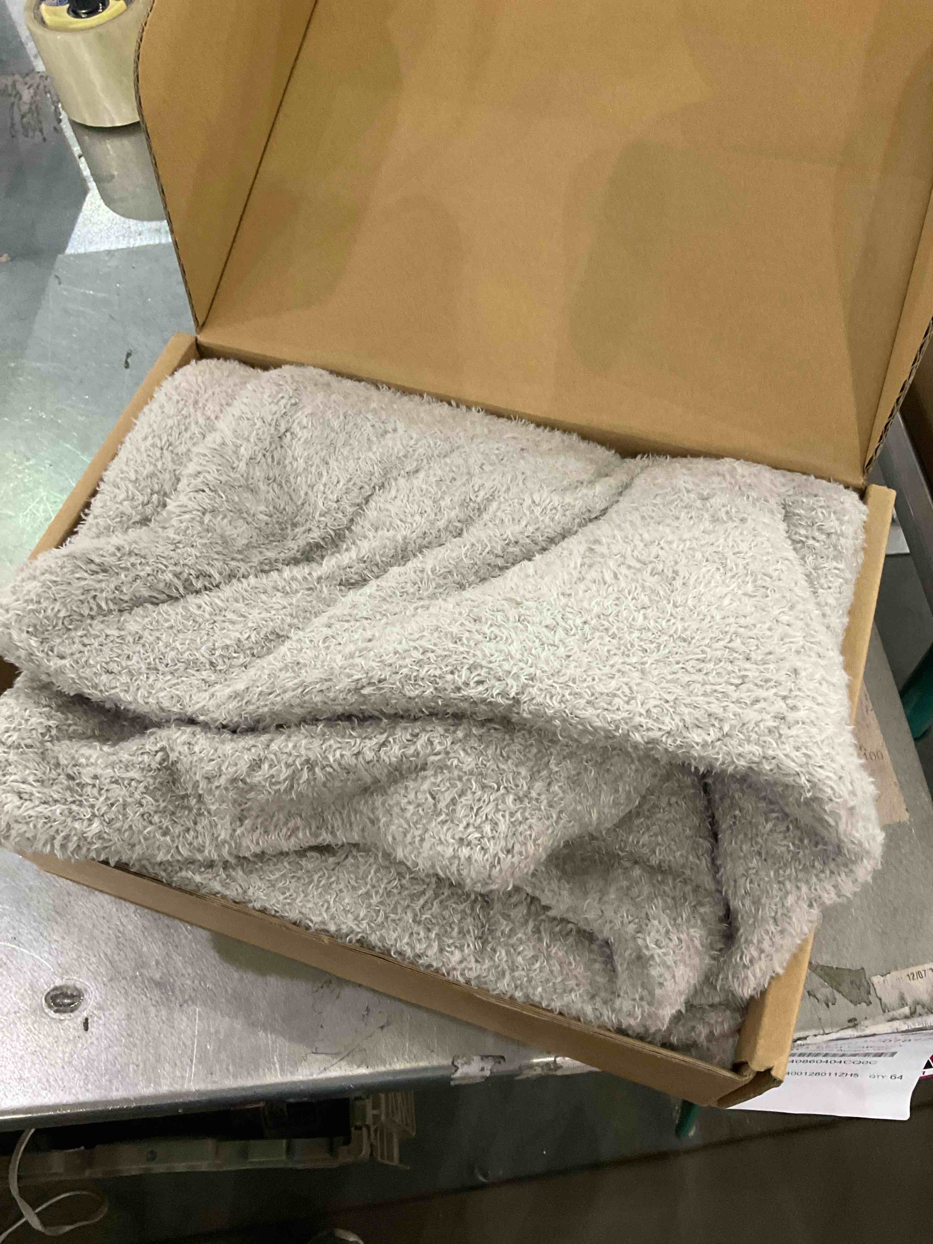 viki grey fur blanket 