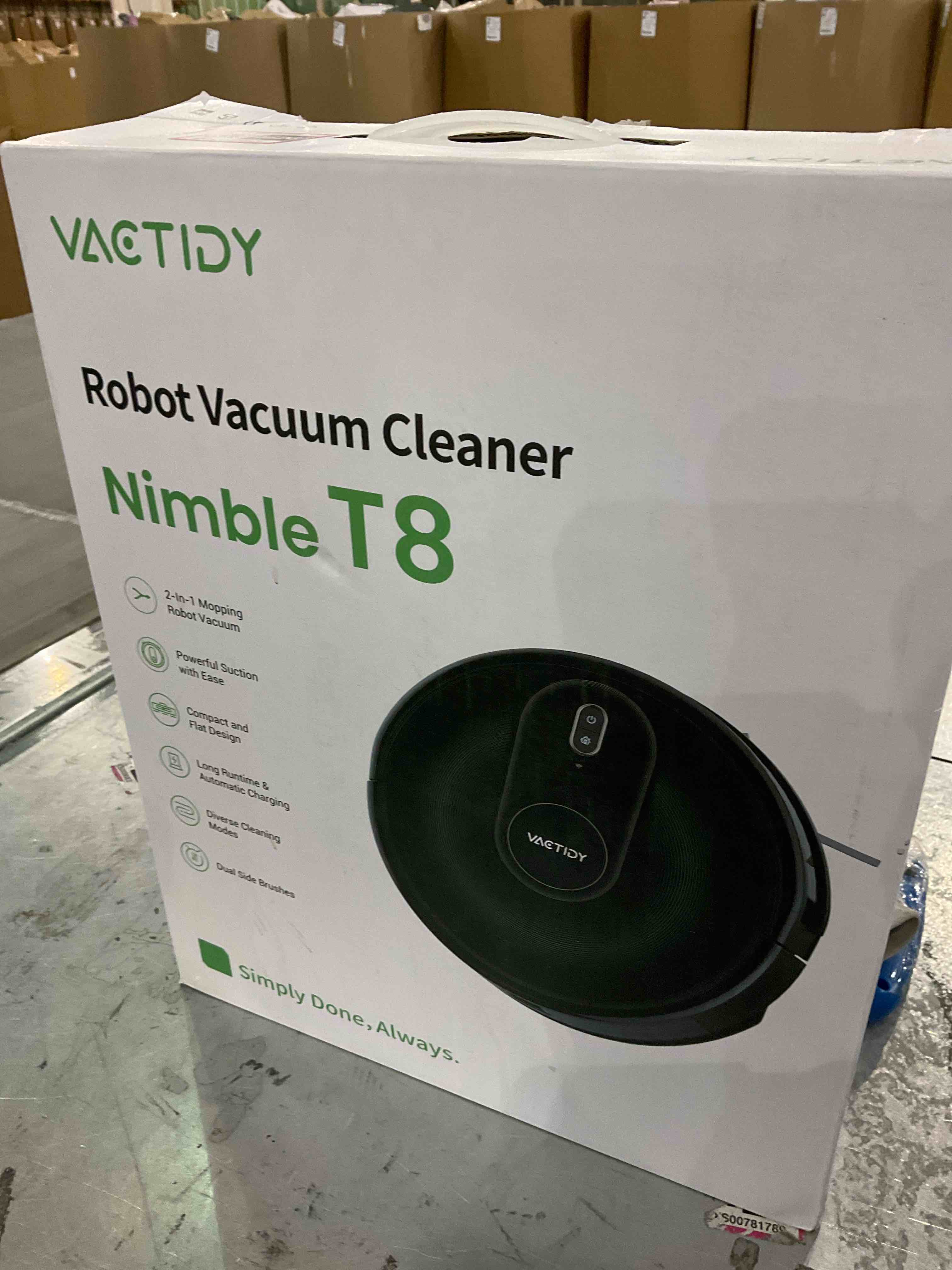 Vactidy T8 Robot Vacuum and Mop, Gyro Navigation Robotic Vacuum Cleaner, 2 in 1 Mopping Robot with Watertank and Dustbin, WiFi/App/Alexa/Siri Control, Self-Charging, Ideal for Hard Floor, Carpet