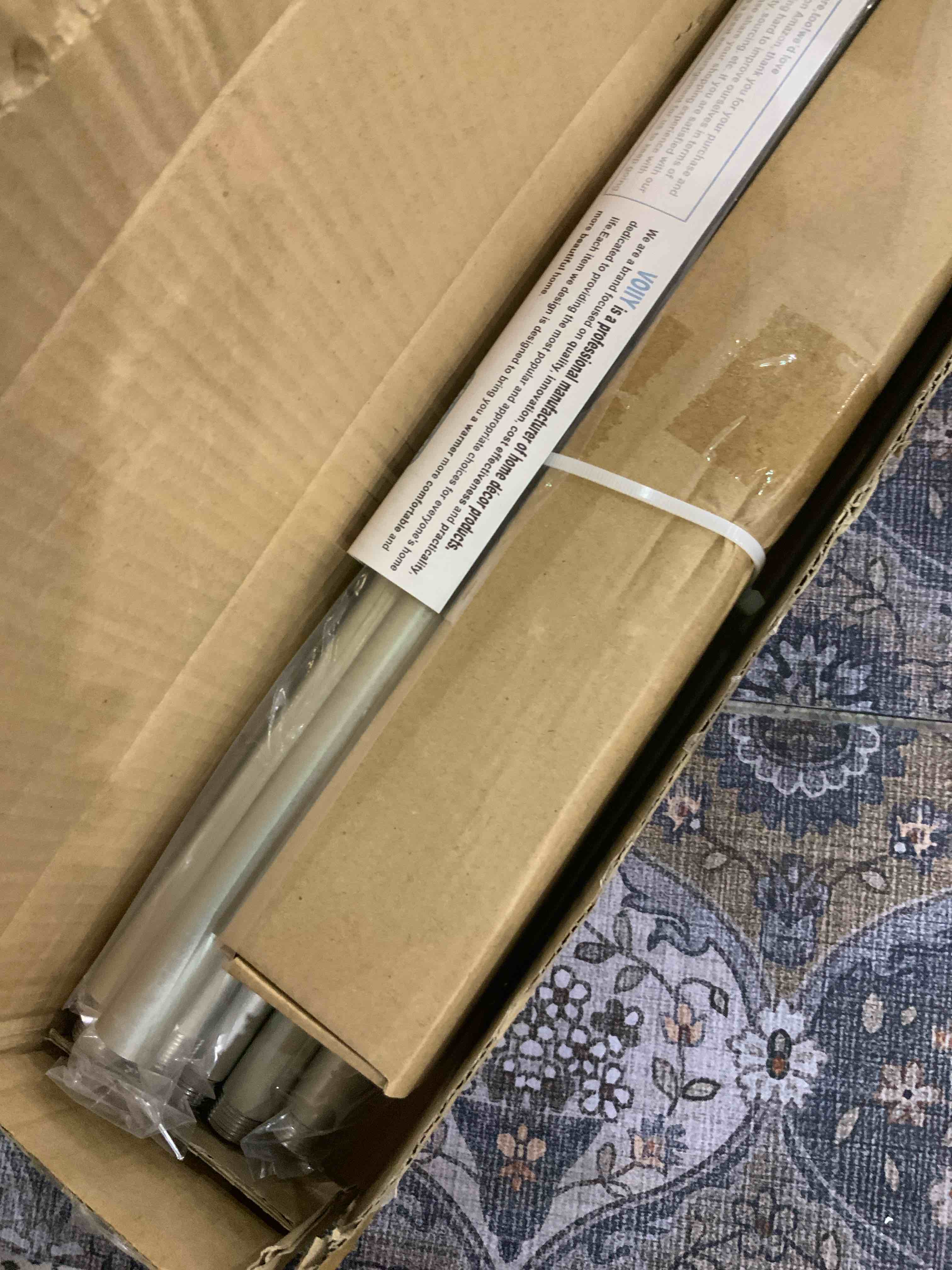 2 Pack Curtain Rods for Windows 28 to 48 Inch(2.3-4 Feet),3/4" Diameter Silver Drapery Rods with Twisted Cage Finials,Size:18-45 Inch