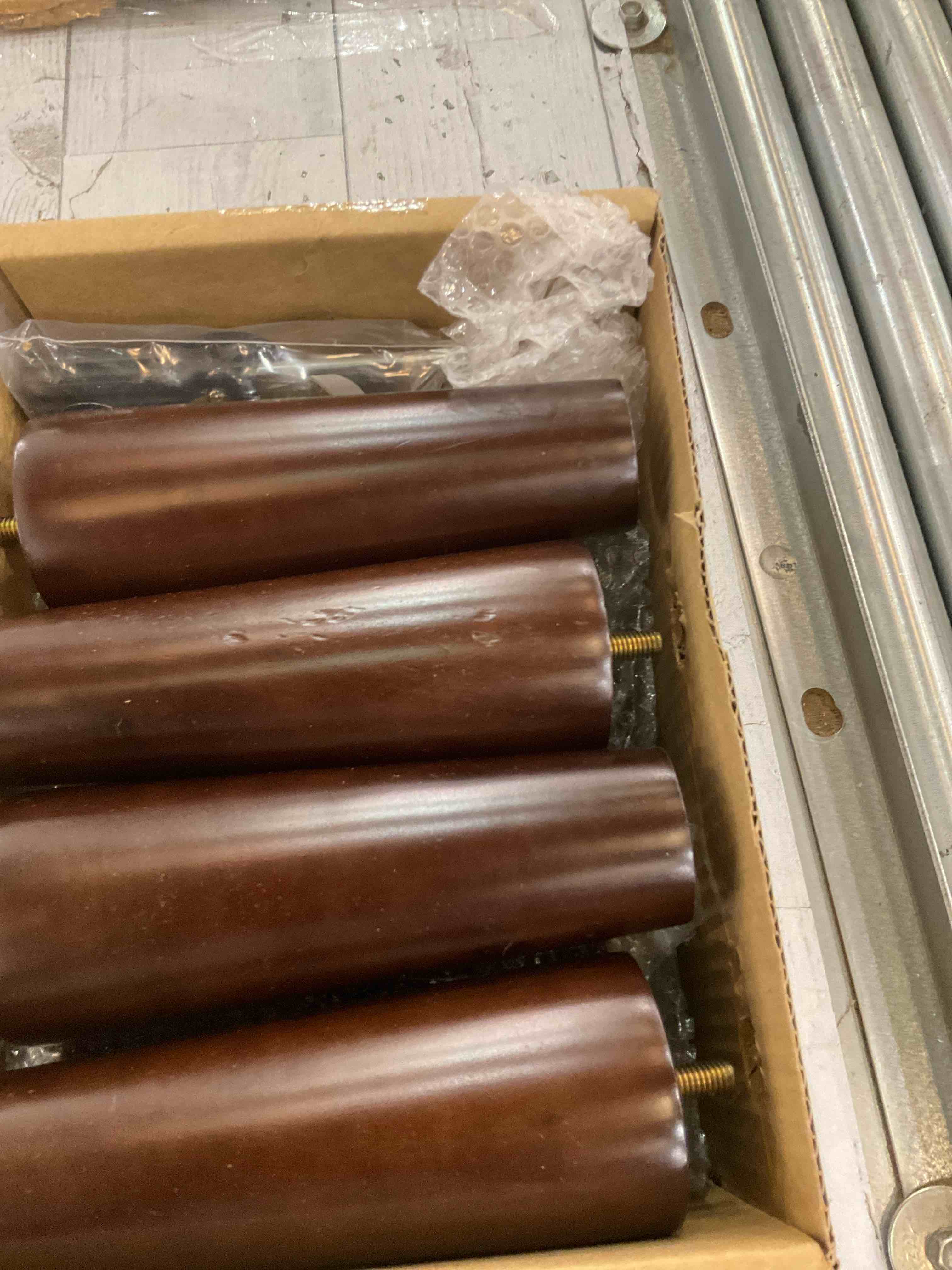 TURSTIN 8 Pieces Furniture Legs 6 Inches Round Solid Wood Furniture Feet Couch Legs Sofa Legs Replacement Legs for Armchair, Cabinet, Chair, Dresser or Home DIY Projects, Brown