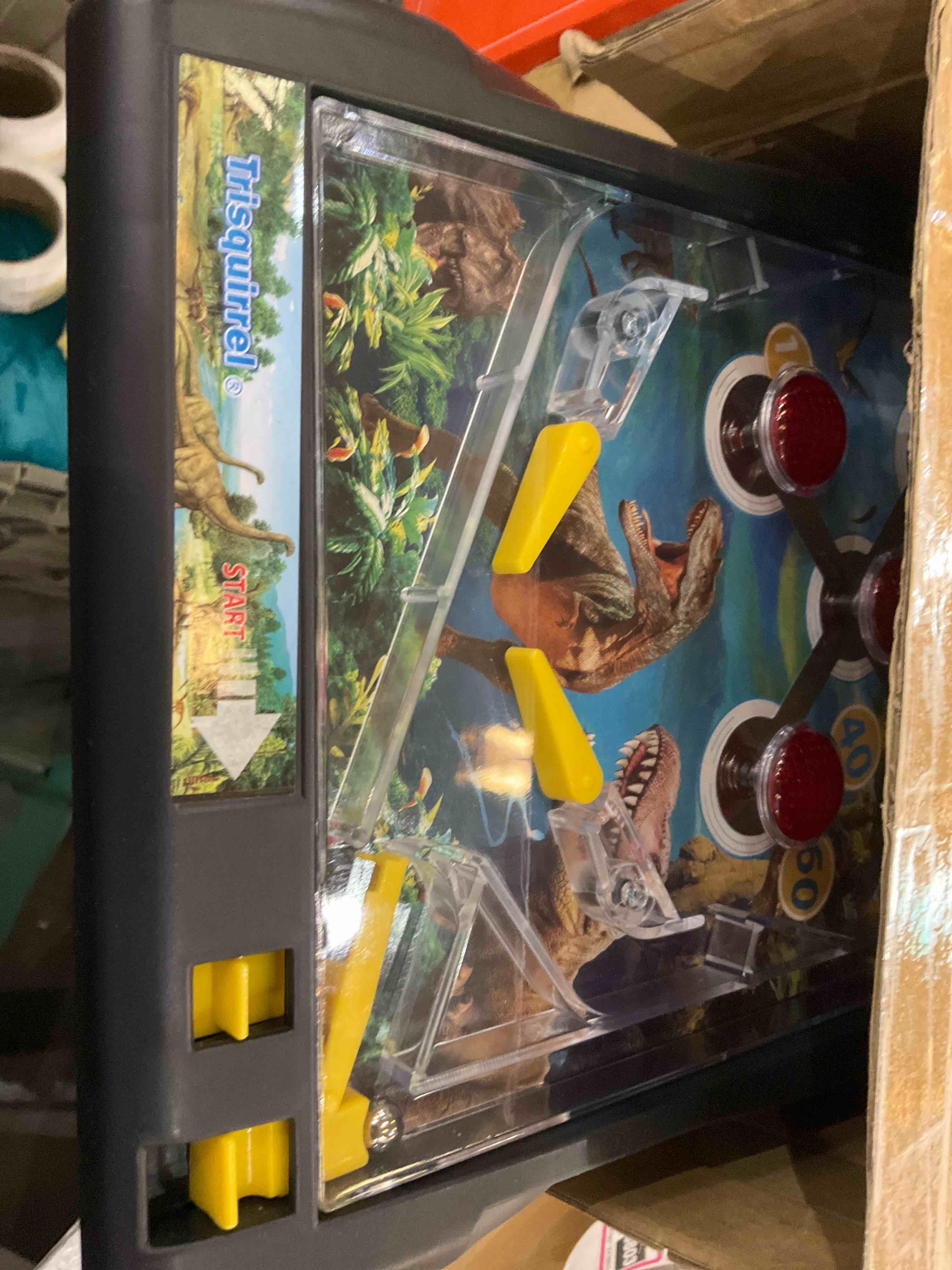 Trisquirrel Dinosaurs World Pinball Machine, Electronic Tabletop Pinball Game with Lights & Sounds LED Digital Scoreboard- Suitable for Kids & Adults