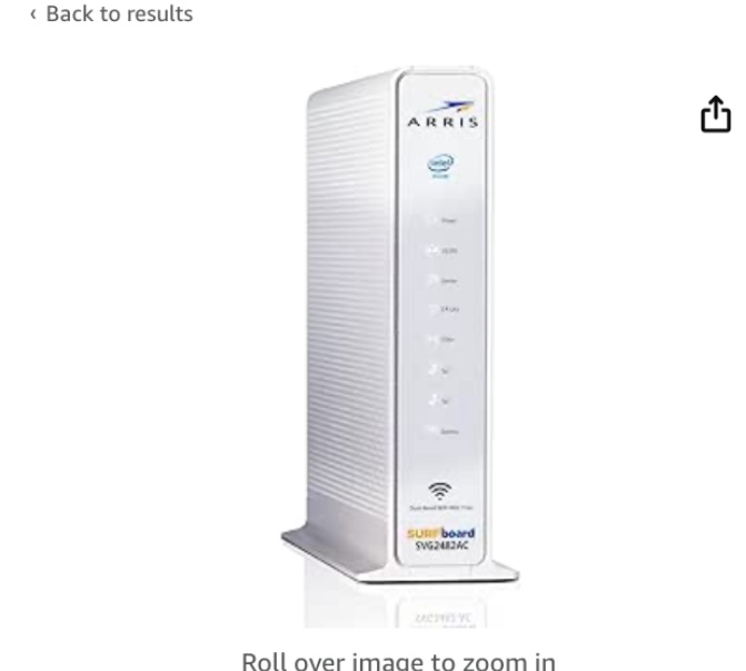 ARRIS SURFboard SVG2482AC DOCSIS 3.0 Cable Modem & AC2350 Wi-Fi Router , Comcast Xfinity Internet & Voice , Four 1 Gbps Ports , 2 Telephony Ports for Digital Voice , Up to 800 Mbps