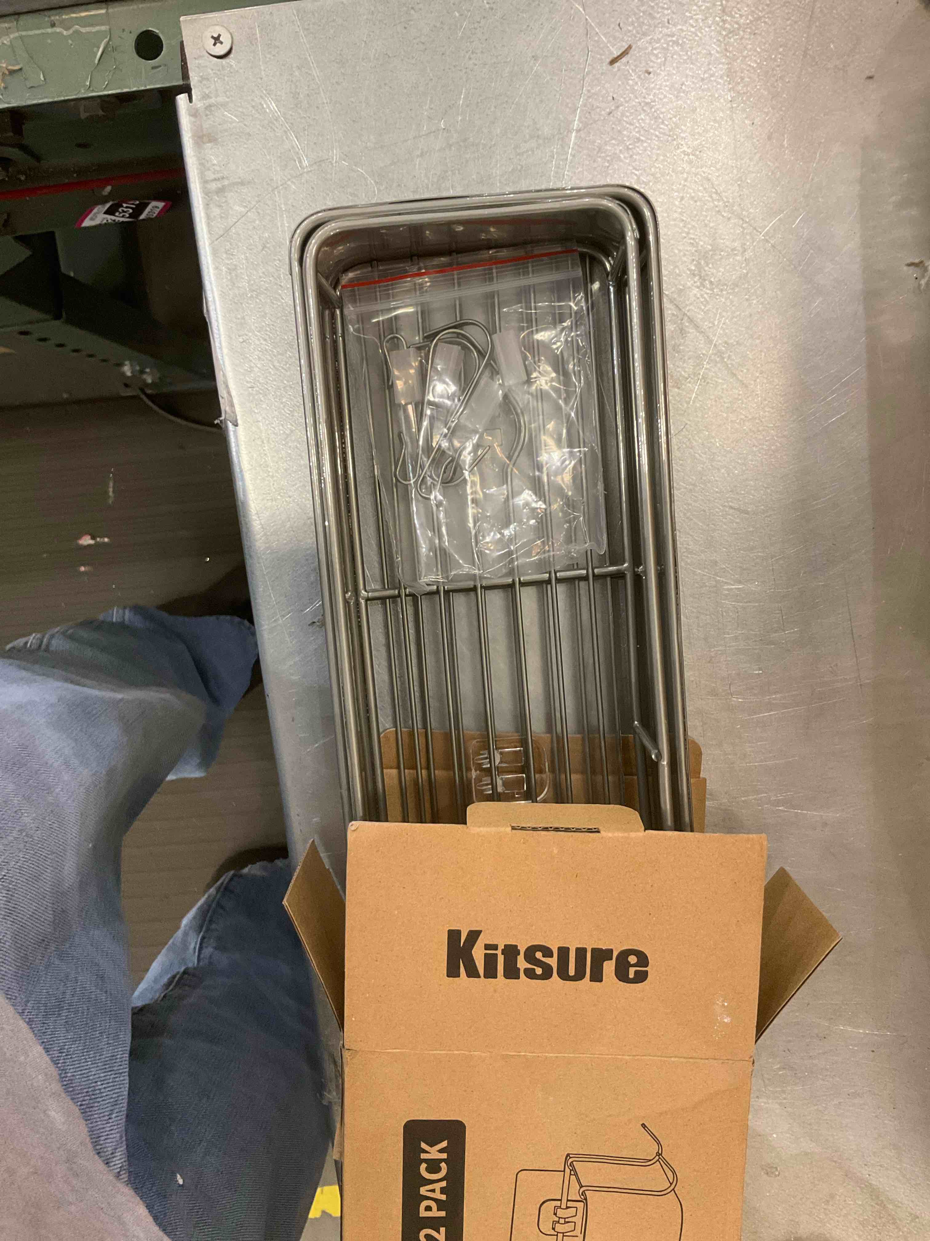 Kitsure X-Large Shower Caddy - 2 Pack Adhesive Shower Organizer, Drill-Free Shower Shelves for Inside Shower, Rustproof Stainless Steel Shower Rack for Bathroom, Silver Grey