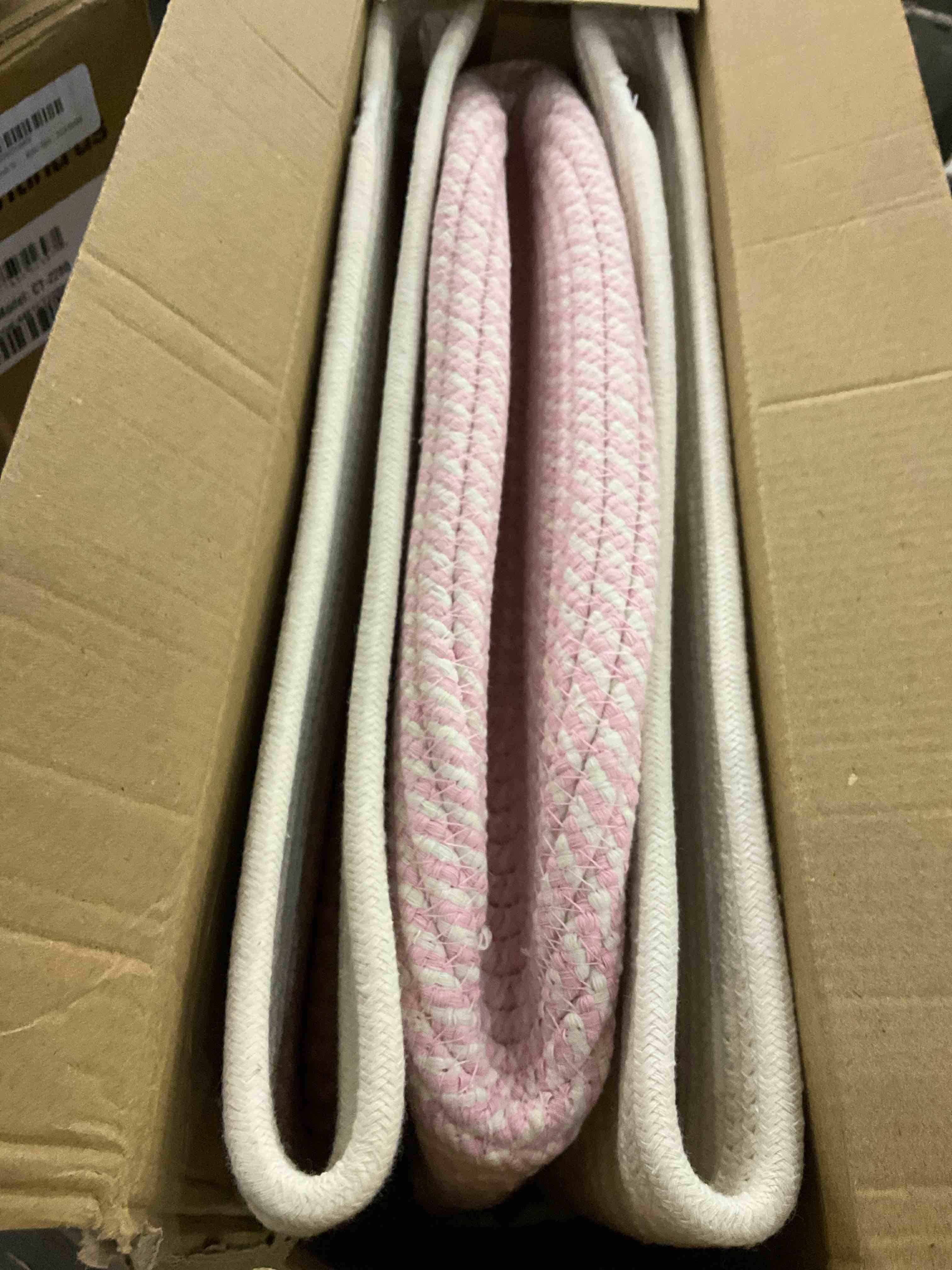 CubesLand Pink Storage Basket Bins for Shelves Closet Storage,Woven Rope Baskets for Organizing,Decor Basket for Living Room,Bedroom Organization&Storage,Perfect for Pet Toy&Food Storage, 3Packs