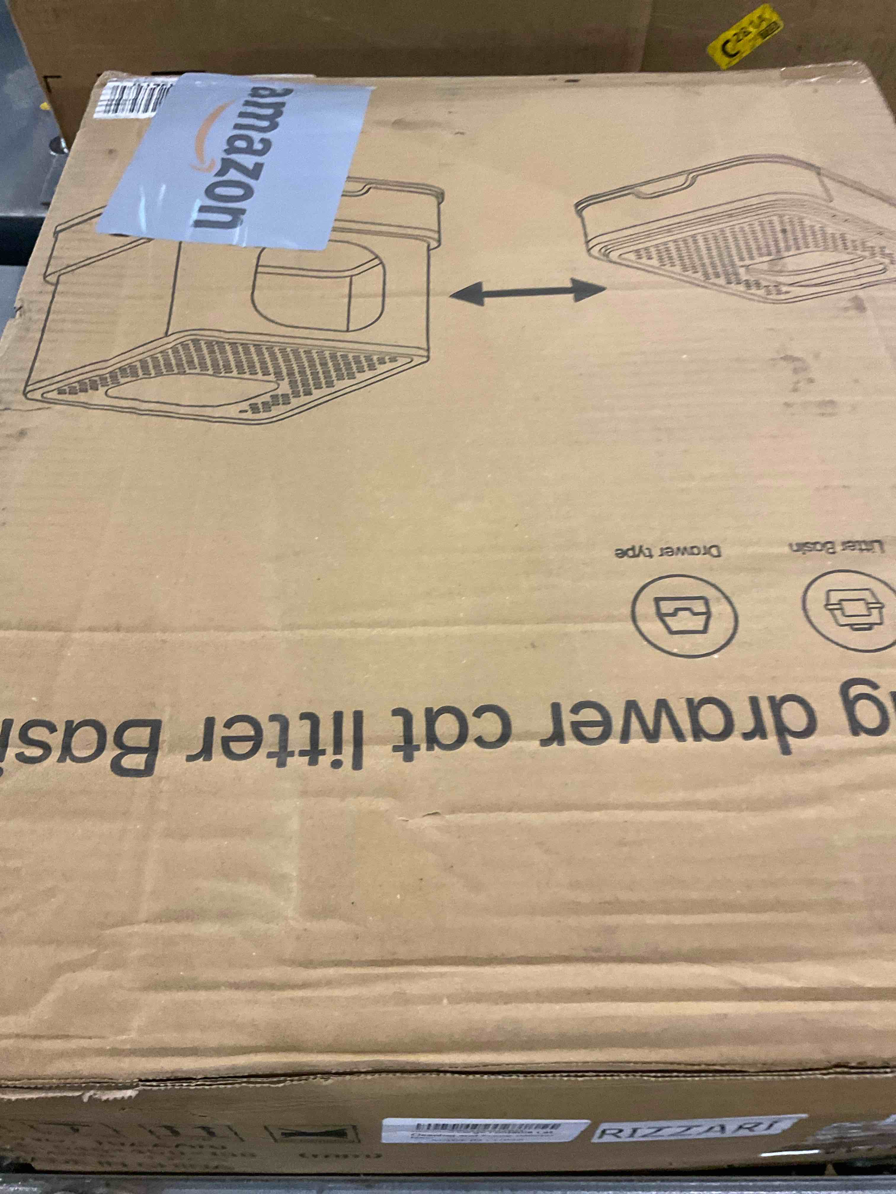 RIZZARI Large Foldable Cat Litter Box,Top Entry Cat Litter Box with Lid,Anti-Splshing Cat Kitty Litter Pan Easy Cleaning and Scoop (Upgrade,White)