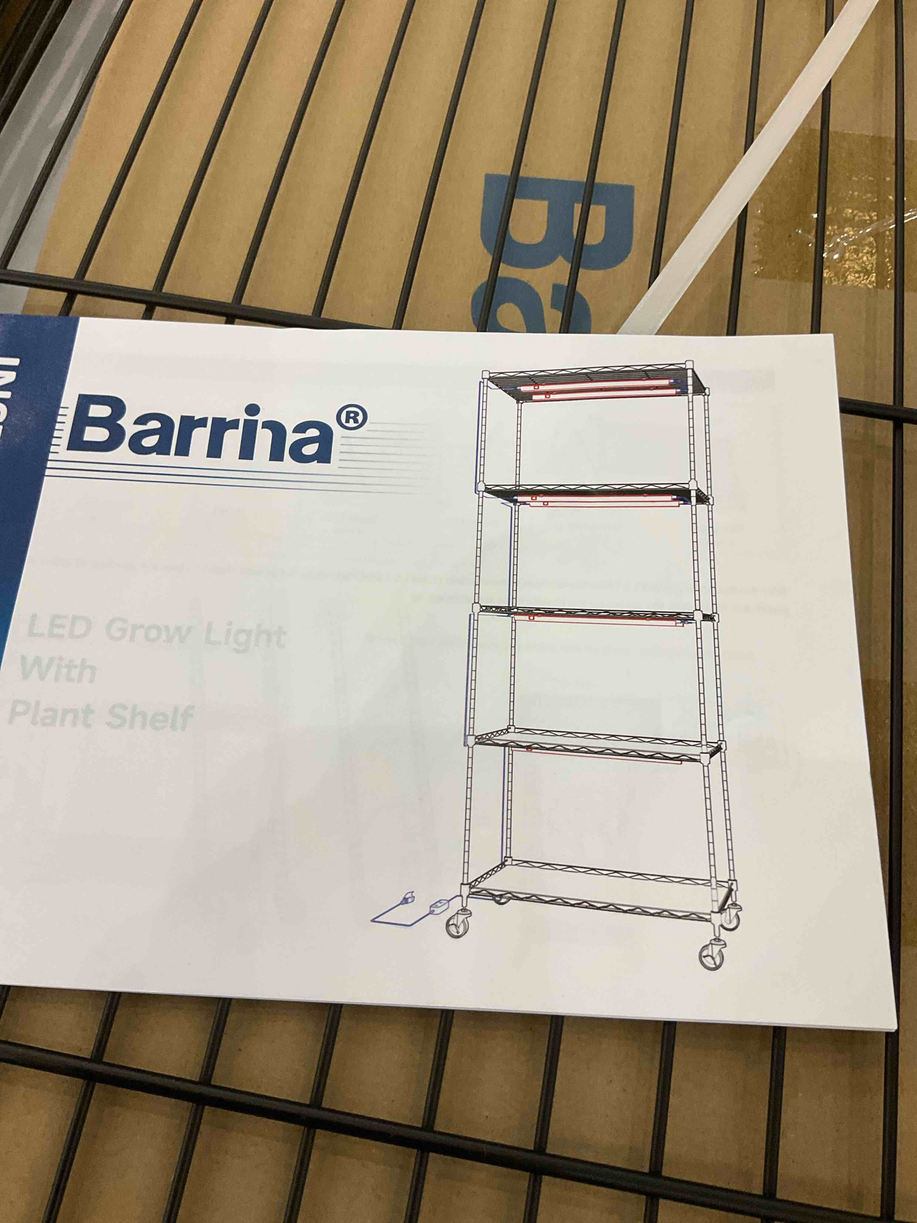 Barrina 5-Tier Plant Stand with Grow Lights for Indoor Plants, Metal Plant Shelf Display Rack with 8Pcs 1.5FT 8W Full Spectrum Plant Lights for Indoor, Balcony, Living Room, 23.6x13.8x59IN