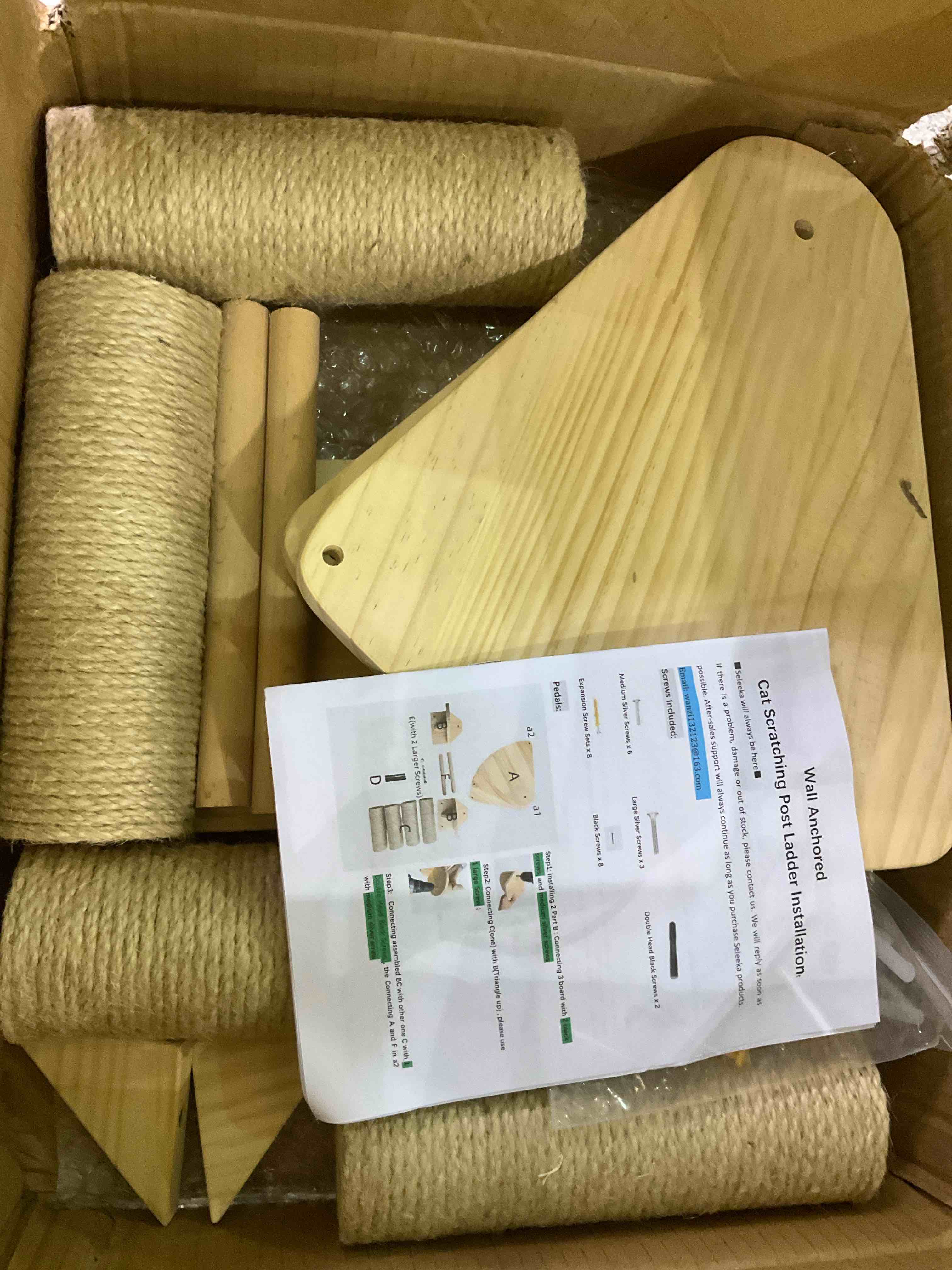 cat scratching post ladder Wall Mounted Cat Scratching Post - Sisal Cat Scratcher Solid Wood Cat Wall Shelves Steps Cat Furniture for Indoor Large Cats Kittens, 38 Inch Tall Cat Ladder Post Tree in Mutil- Assembly Ways