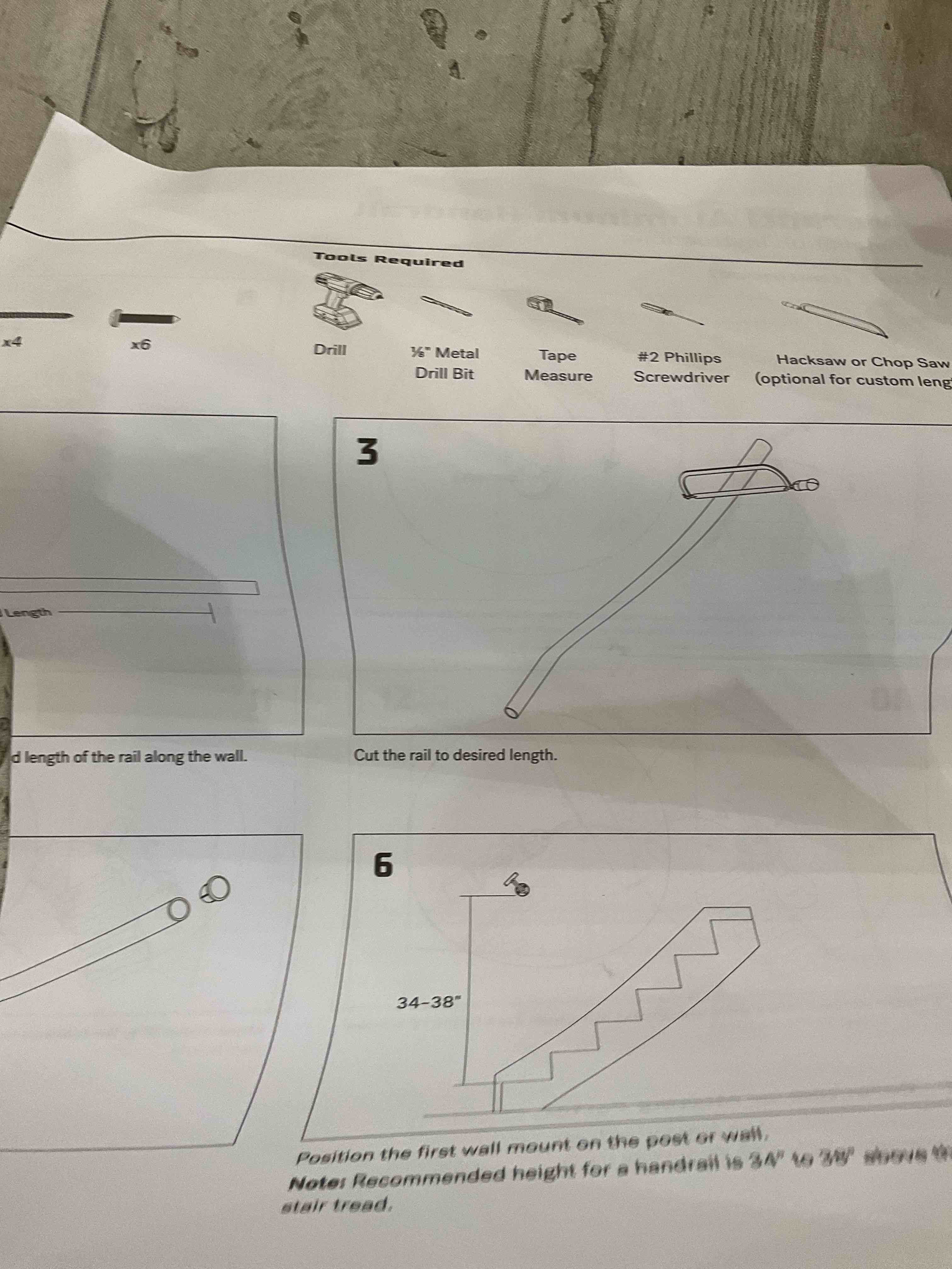 Meranti Aluminum Handrail for Indoor or Outdoor Steps and Stairs – Hand Rails for Elderly – DIY Complete Stair Railing Kit (3' Length, Black)