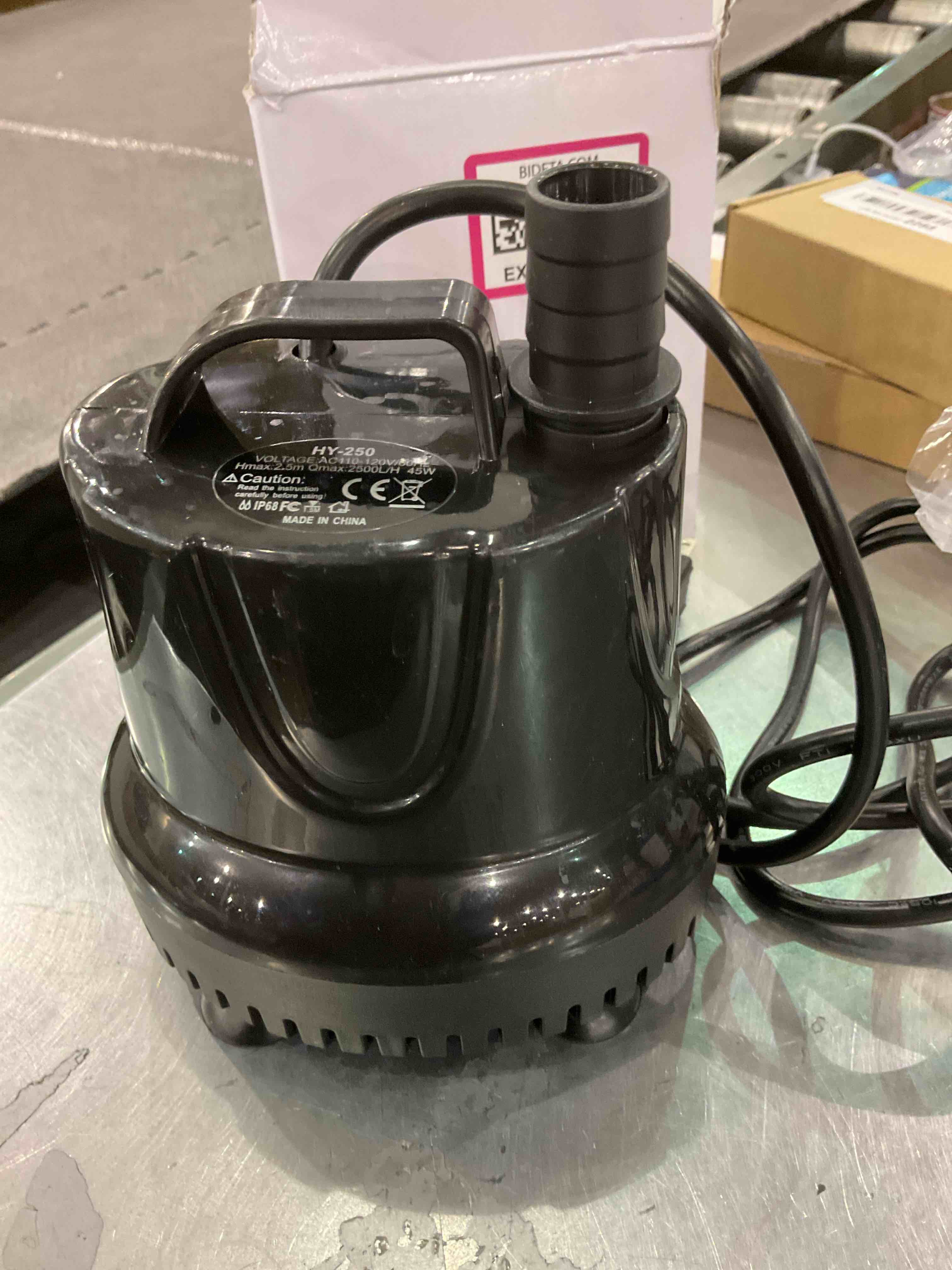 Simple Deluxe 660GPH Bottom Suction Submersible Water Pump (2500L/H, 45W) with 8.2ft High Lift 3 Nozzles for Fish Tank, Pond, Aquarium, Hydroponics, Black