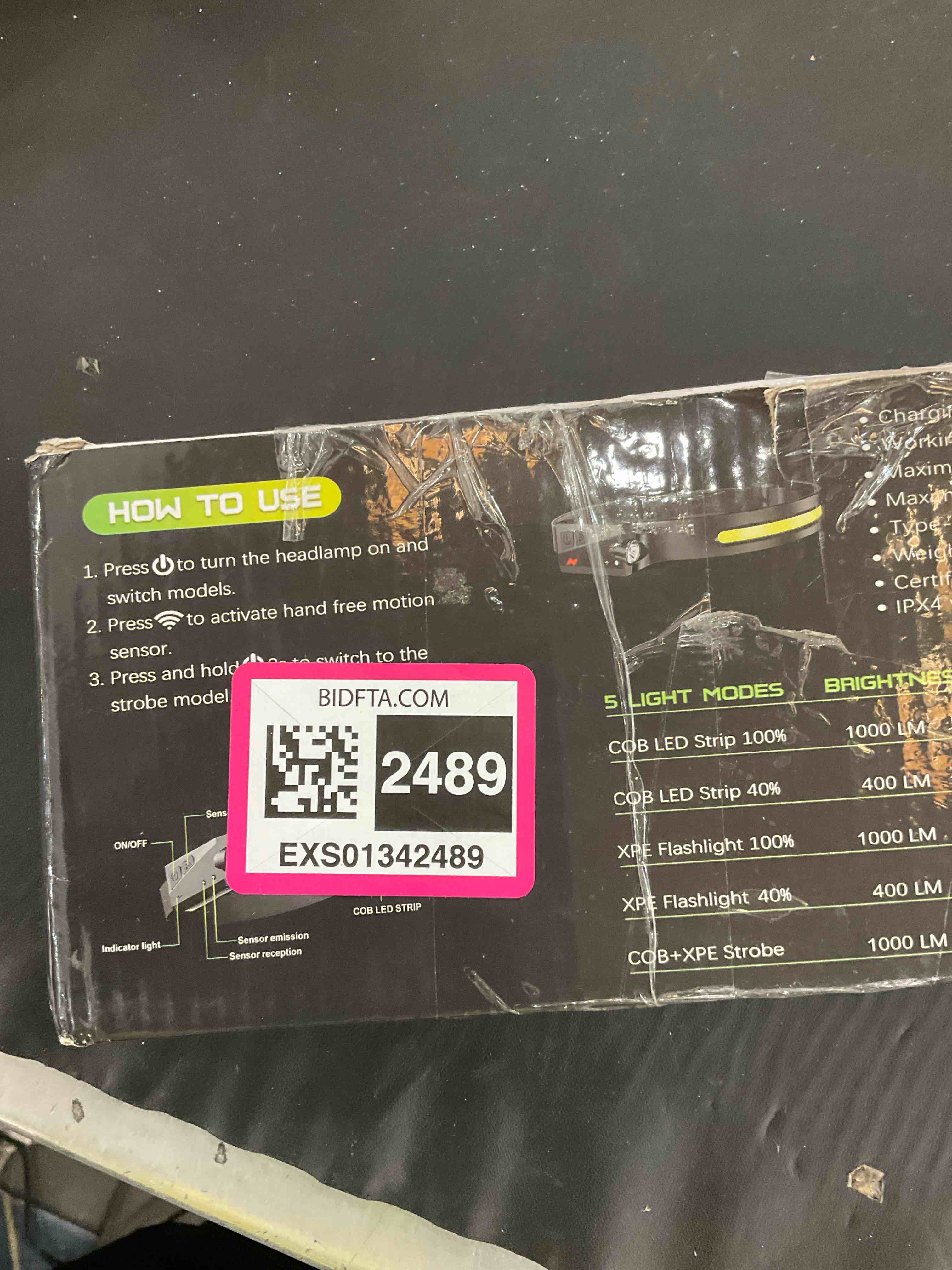 Headlamp Rechargeable 4 Pack, 6 Mode Headlamps for Adults 1200Lumens LED Headlamp With Motion Sensor,230Â°COB Wide Beam Headlight Bright Headlamp Flashlight for Camping Accessories Gear, Hiking, Runnin