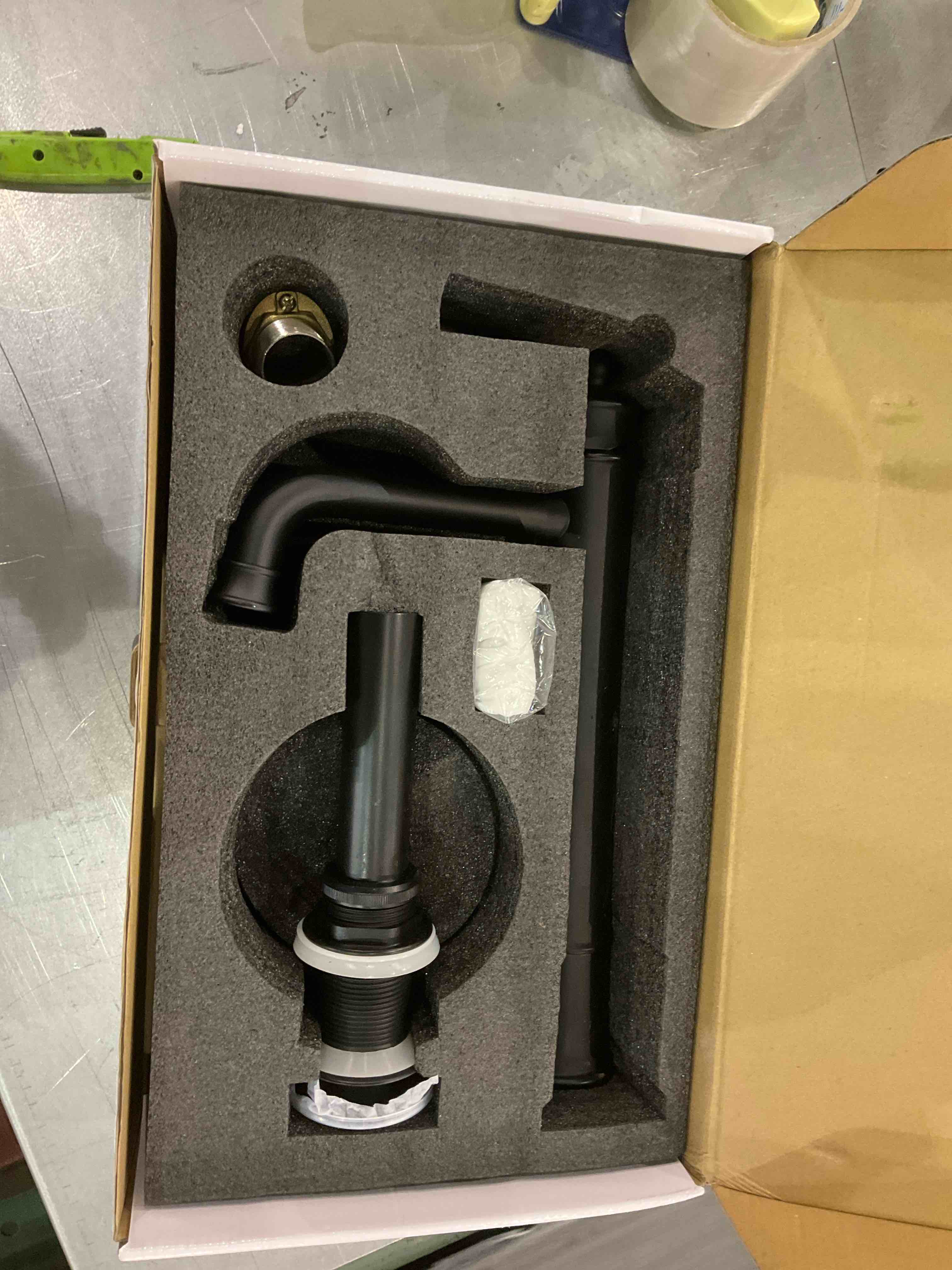 Hangoro Bathroom Faucet, Matte Black Vessel Faucets for Bathroom Sink, Rough-in Valve & Brass Pop Up Drain Without Overflow Hole, Ideal for Vanity, Lavatory or Laundry, Basin(L2302-BK)