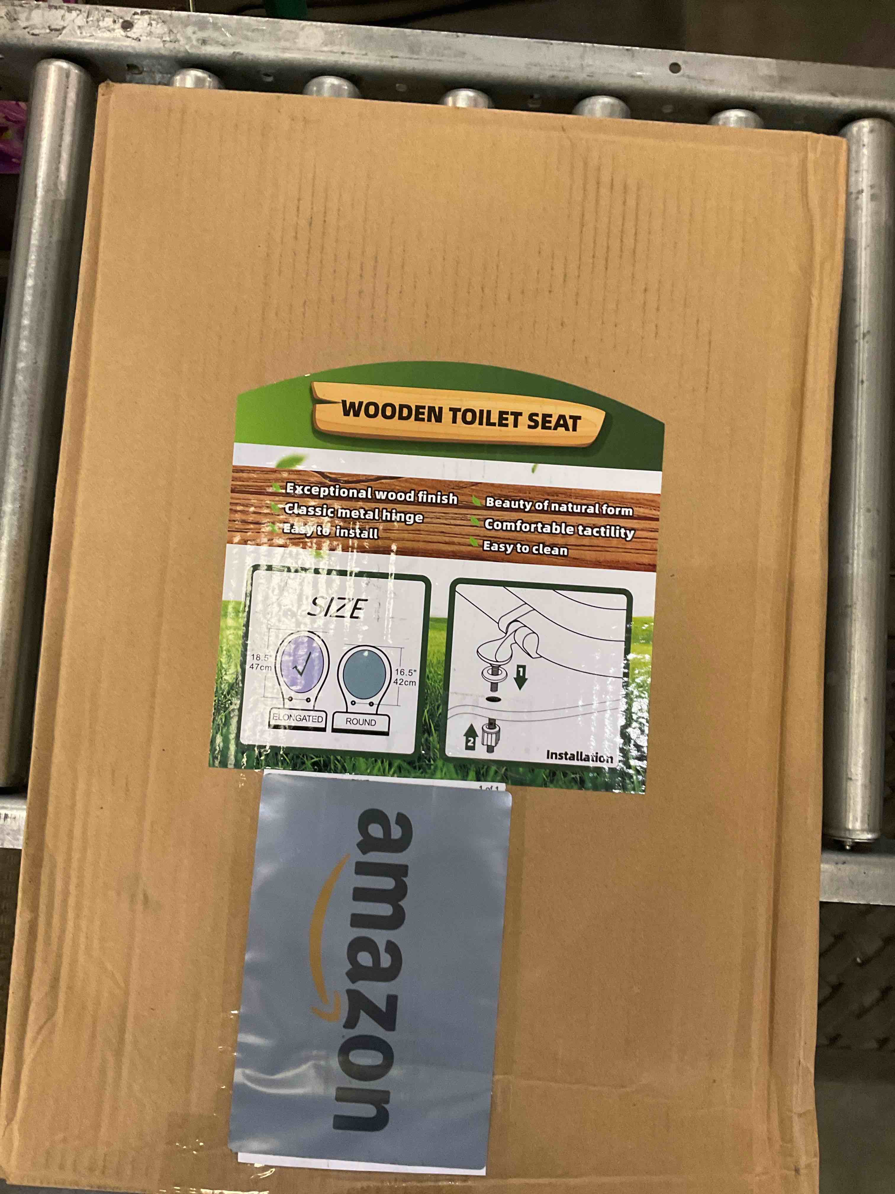 wooden toilet seat  elongated 