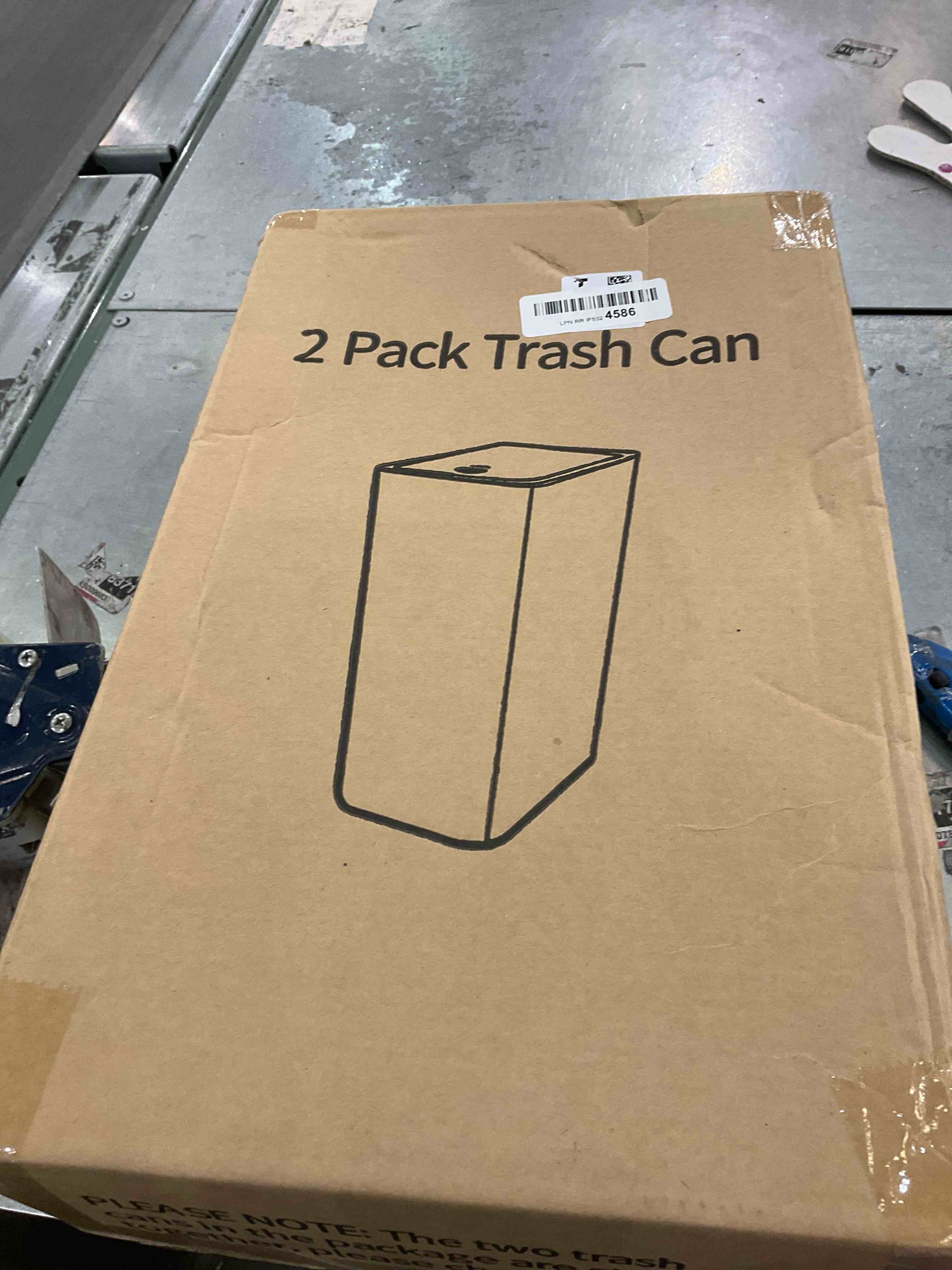 ITCPRL Bathroom Trash Can with Lid, 2 Pack 4 Gallons/15 Liters Garbage Can with Pop-Up Lid, Small Plastic Trash Can, Slim Trash Bin Waste Basket for Bathroom, Bedroom, Office, Living Room(Black)