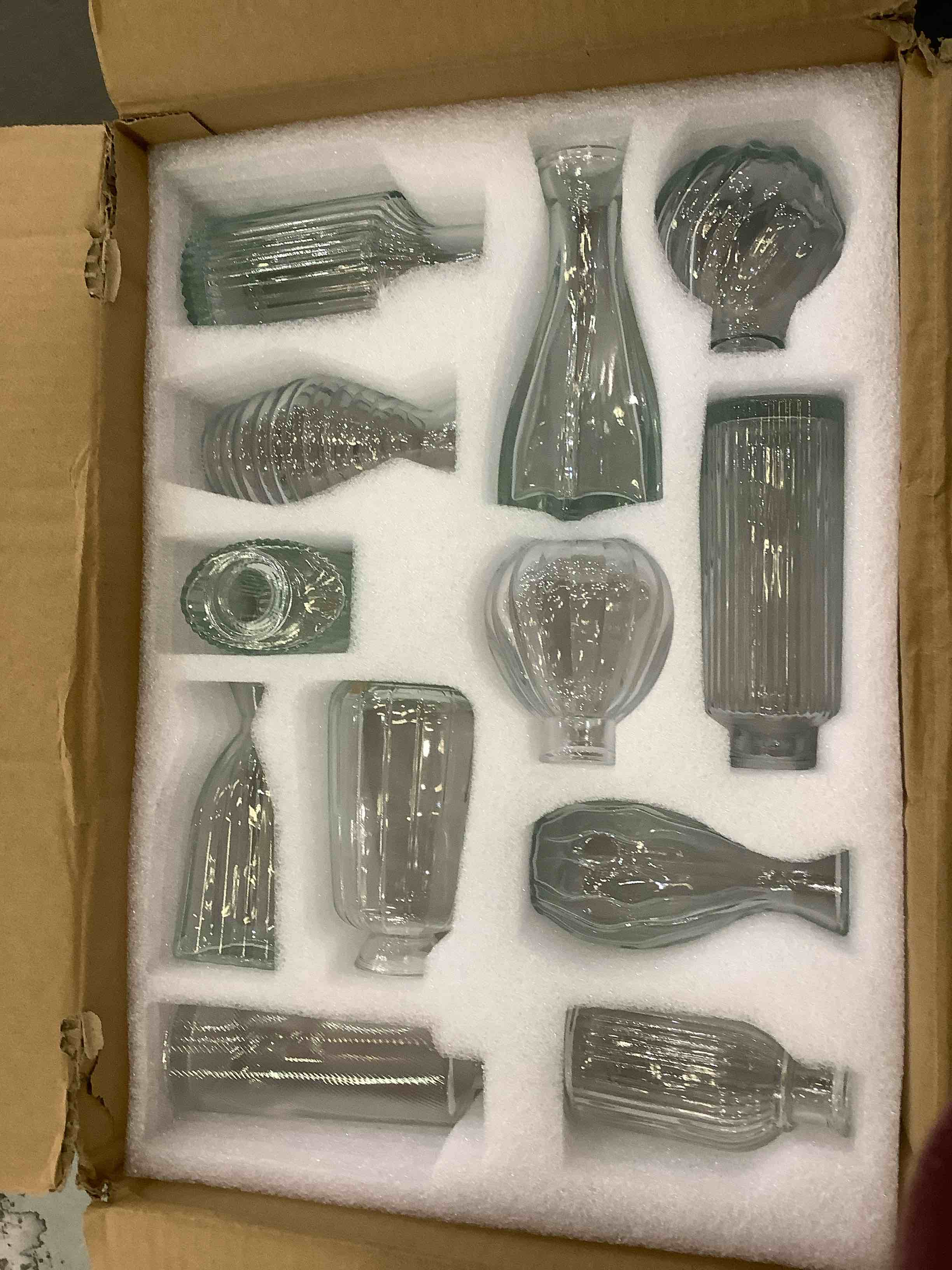 CEWOR 12pcs Glass Bud Vase Set, Small Vases for Flowers, Clear Bud Vases for Centerpieces Mini Flower Vases in Bulk for Rustic Wedding Decorations Vintage Look Home Table Decor