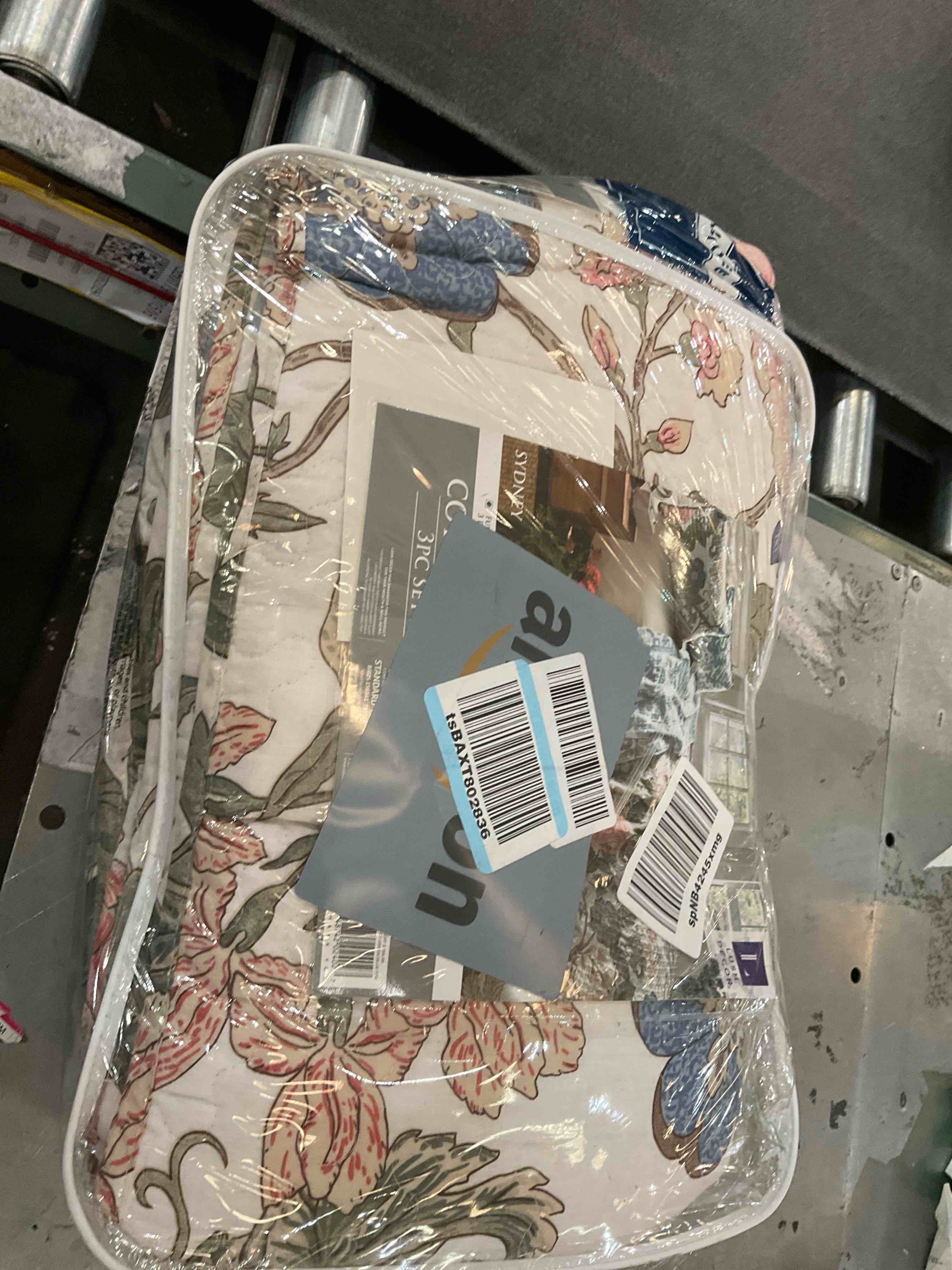 Lush Decor Dina 3 Piece Quilt Set, Full/Queen, Blue/Coral