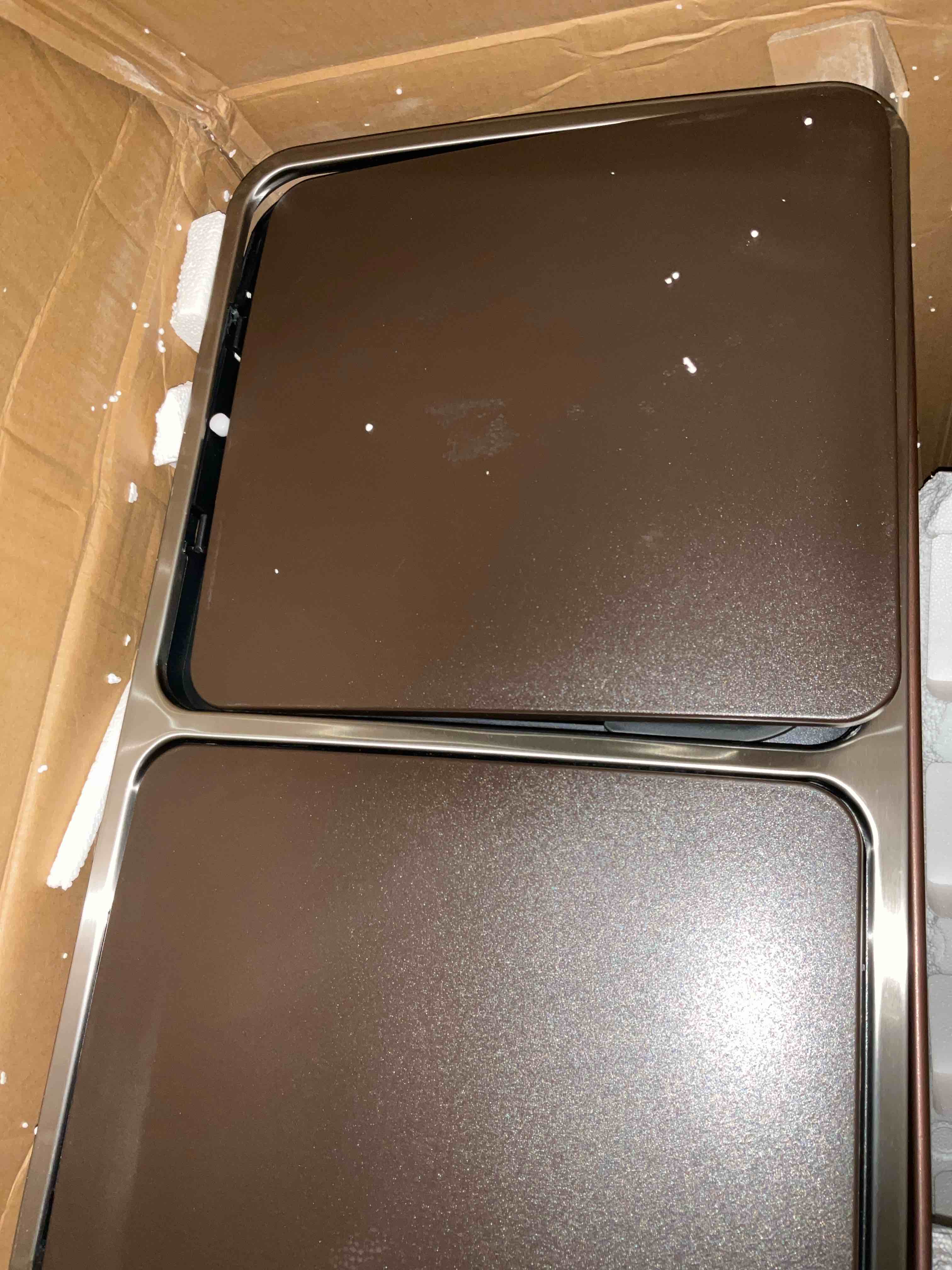 SONGMICS Trash Can, 2 x 8-Gallon Garbage Can for Kitchen, with 15 Trash Bags, 2 Compartments, Plastic Inner Buckets and Hinged Lids, Airtight, Silver and Black ULTB60NL