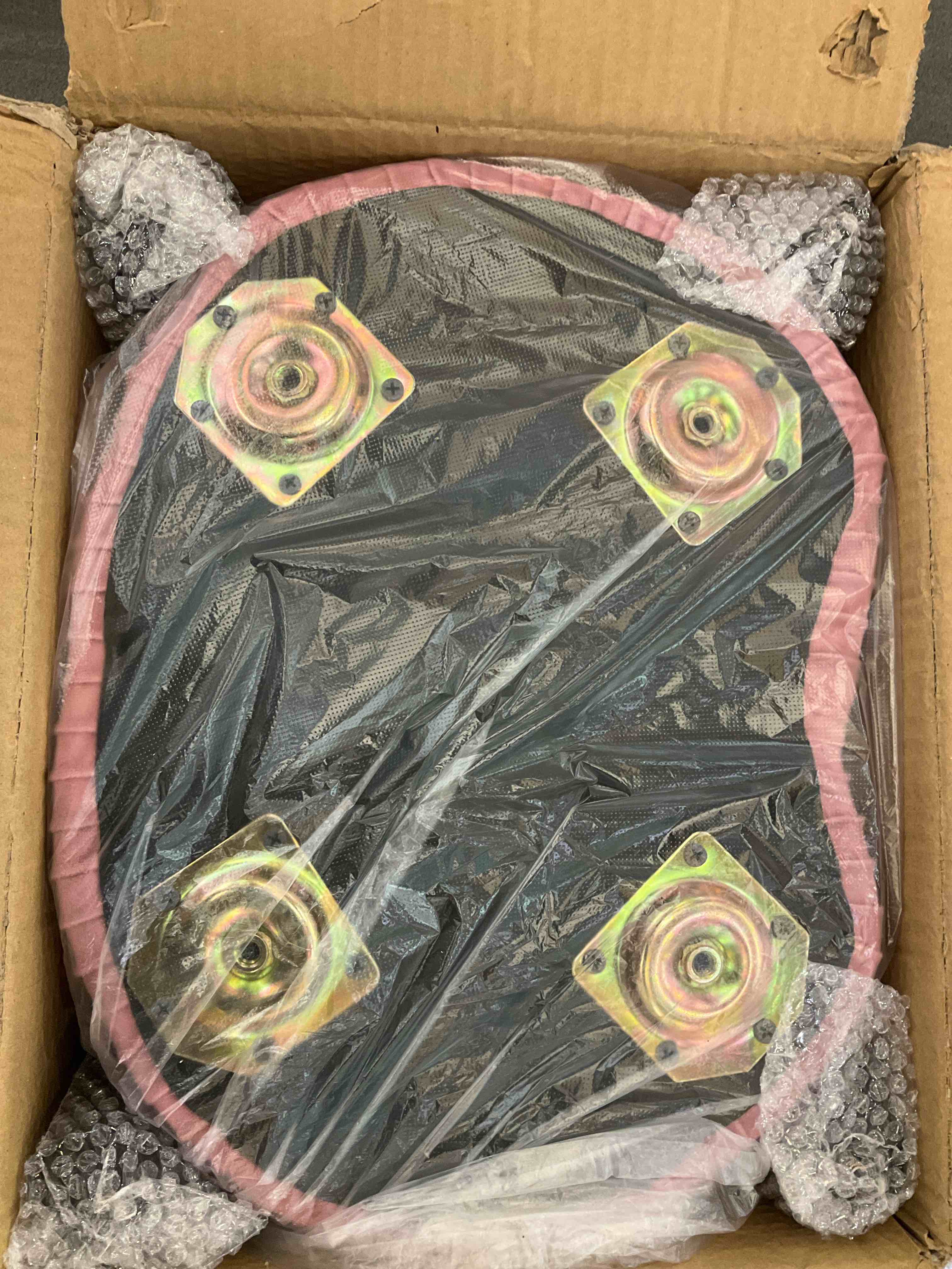 Small Footstool with Handle, Velvet Ottoman Foot Rest with Padded Seat, Curved Foot Stool with Wooden Legs, Portable Foot Rest for Living Room, Bedroom, Entryway, Pink