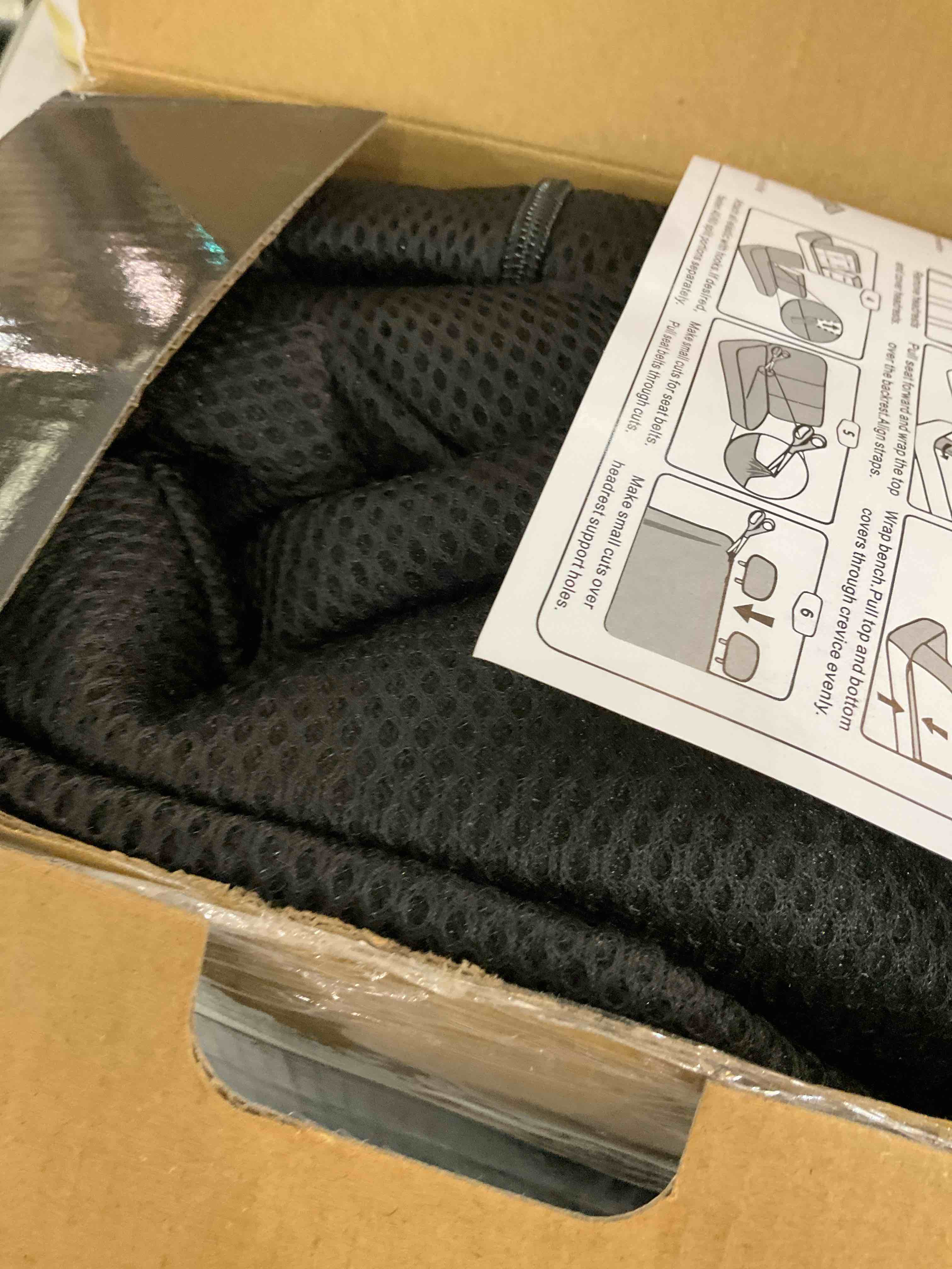 Pariiaotin 3D Air Mesh Car Seat Cover Full Sets Washable and Breathable Premium Cloth Automotive Vehicle Seat Covers for Cars Interior, Universal Fit for Most Cars, Sedan, Truck, SUV(Black)