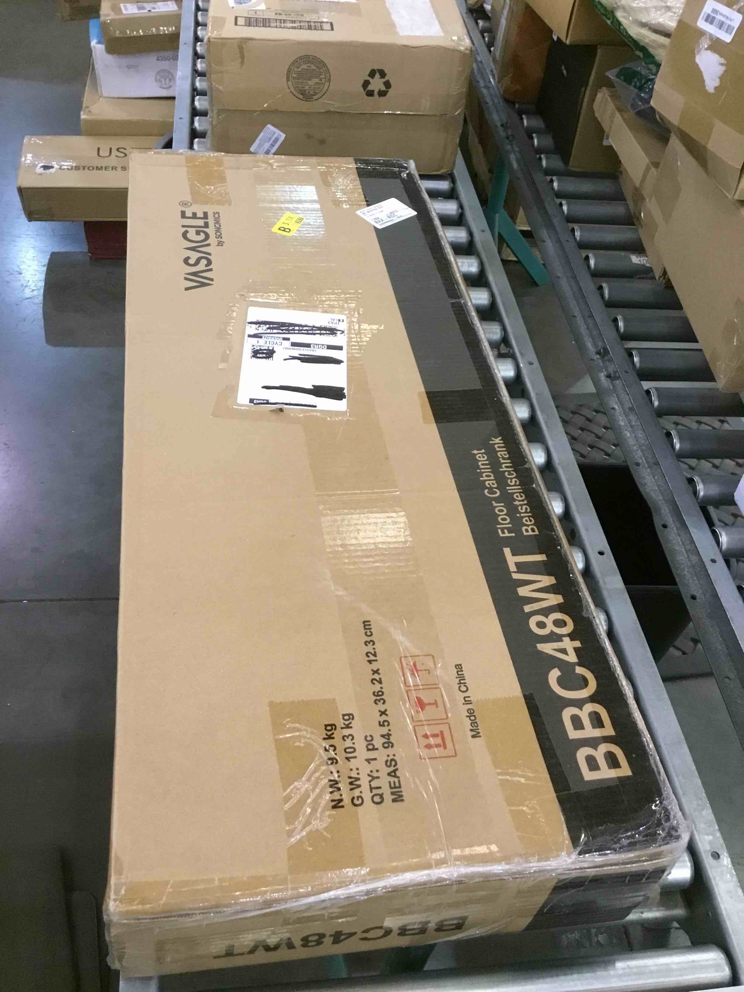 VASAGLE Bathroom Floor Cabinet Wooden Storage Organizer Unit with Drawer and Adjustable Shelf for Living Room White, 11.8 x 13.8 x 34.3 Inches