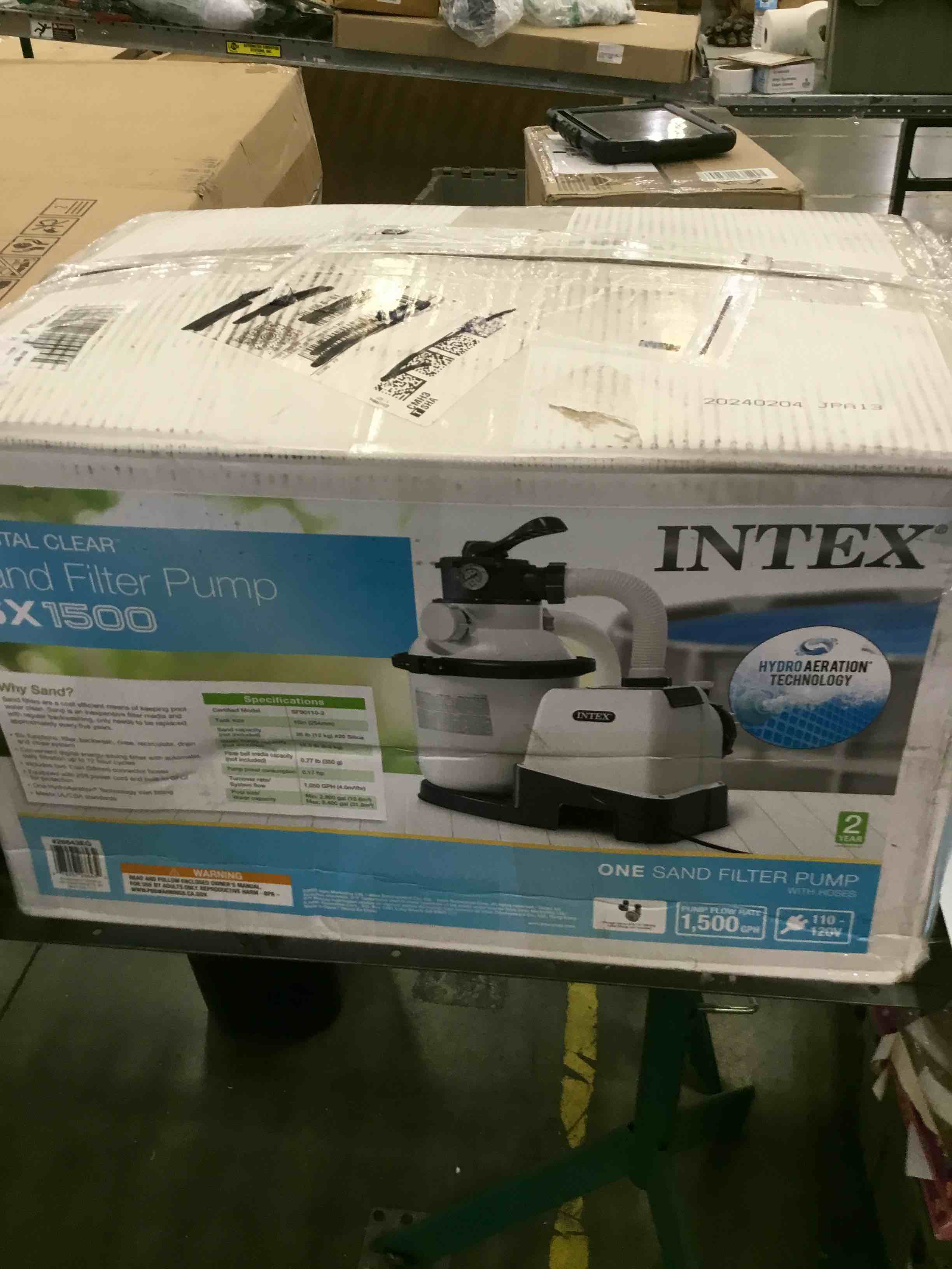 INTEX SX1500 Krystal Clear Sand Filter Pump for Above Ground Pools ...