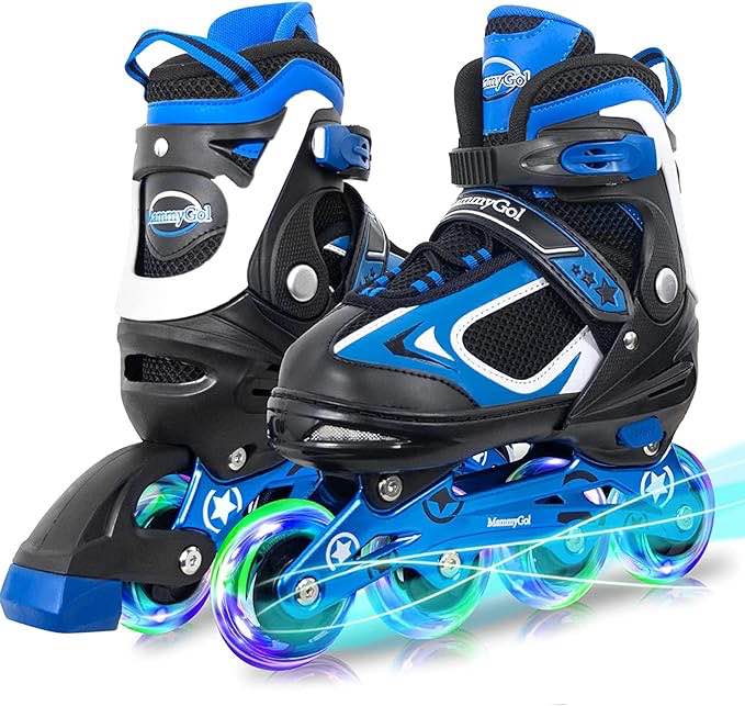 MammyGol Adjustable Inline Skates for Kids, Boys Blades Skate Girls with Light up Wheels Size 39-42 L