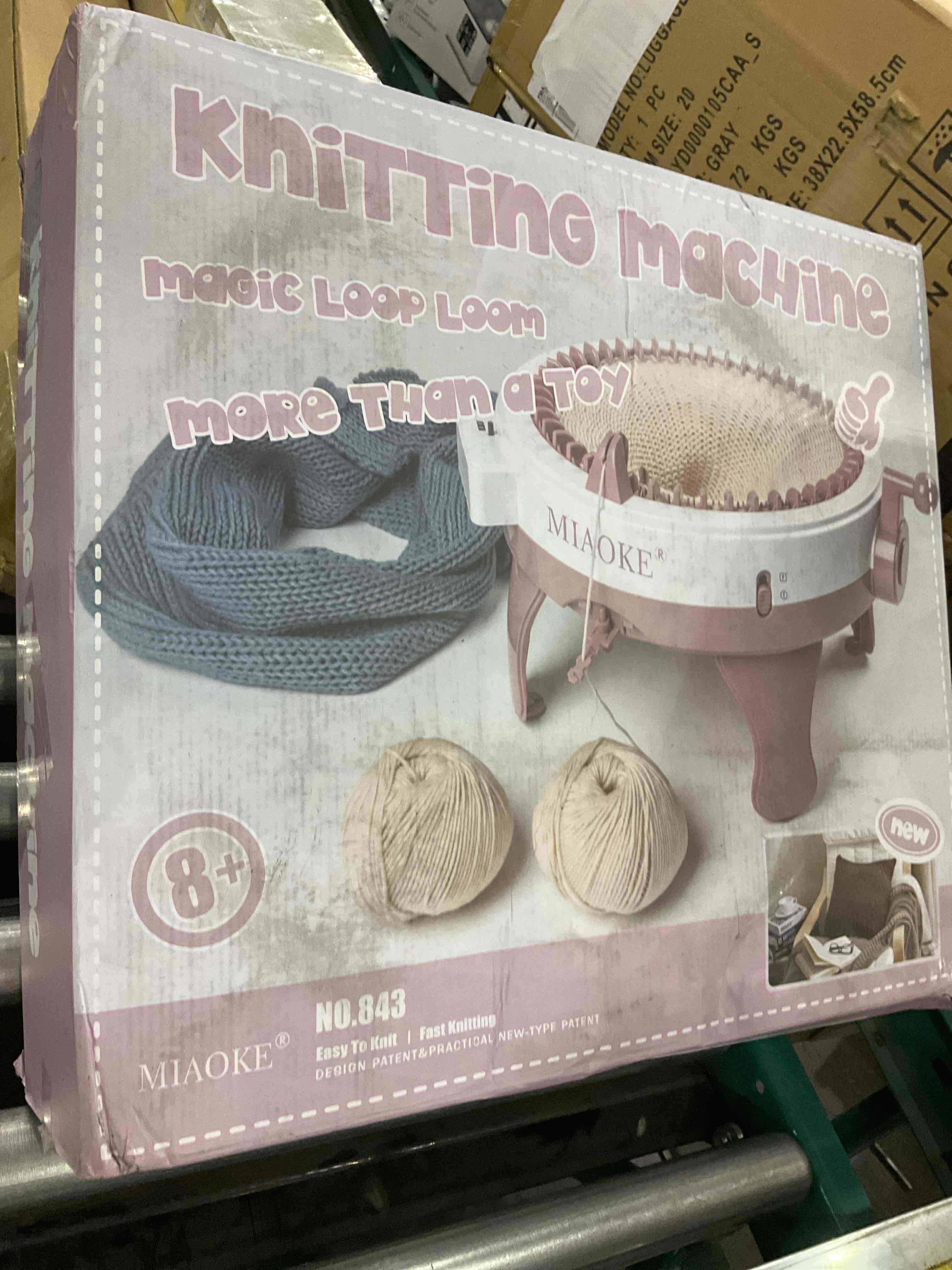 Knitting Machine 48 Needles,Smart Loom Knitting Machine with Row Counter,Knitting Board Rotating Double Knit Loom Machine for Adults/Kids Gift,DIY Knit Scarf Hat Sock(with Wool)