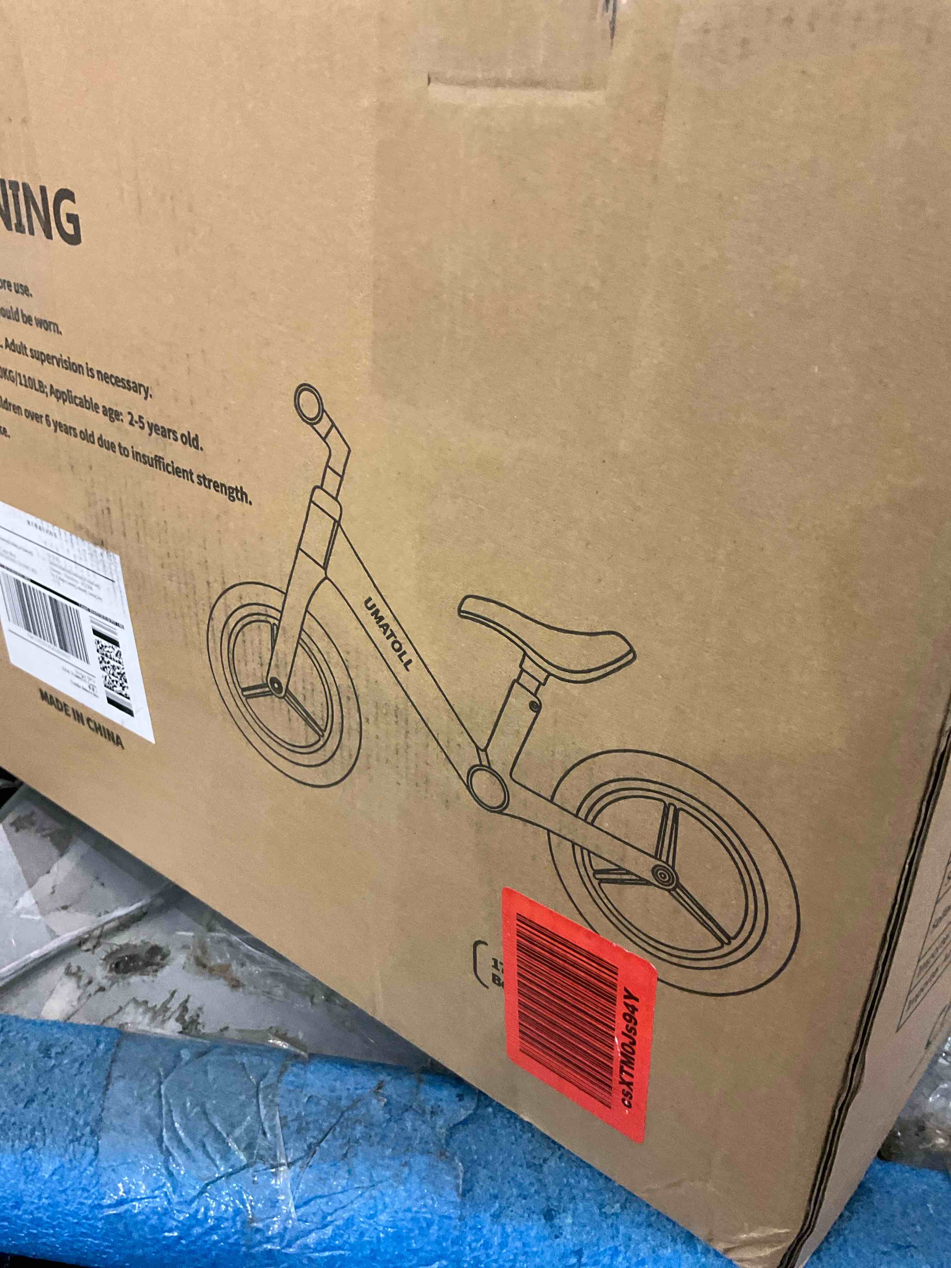 Umatoll 12 Inch Toddler Balance Bike, Age 2 to 5 Years Old, Ultra Light Nylon Frame No Pedal Balance Bicycle Gift for Boys Girls