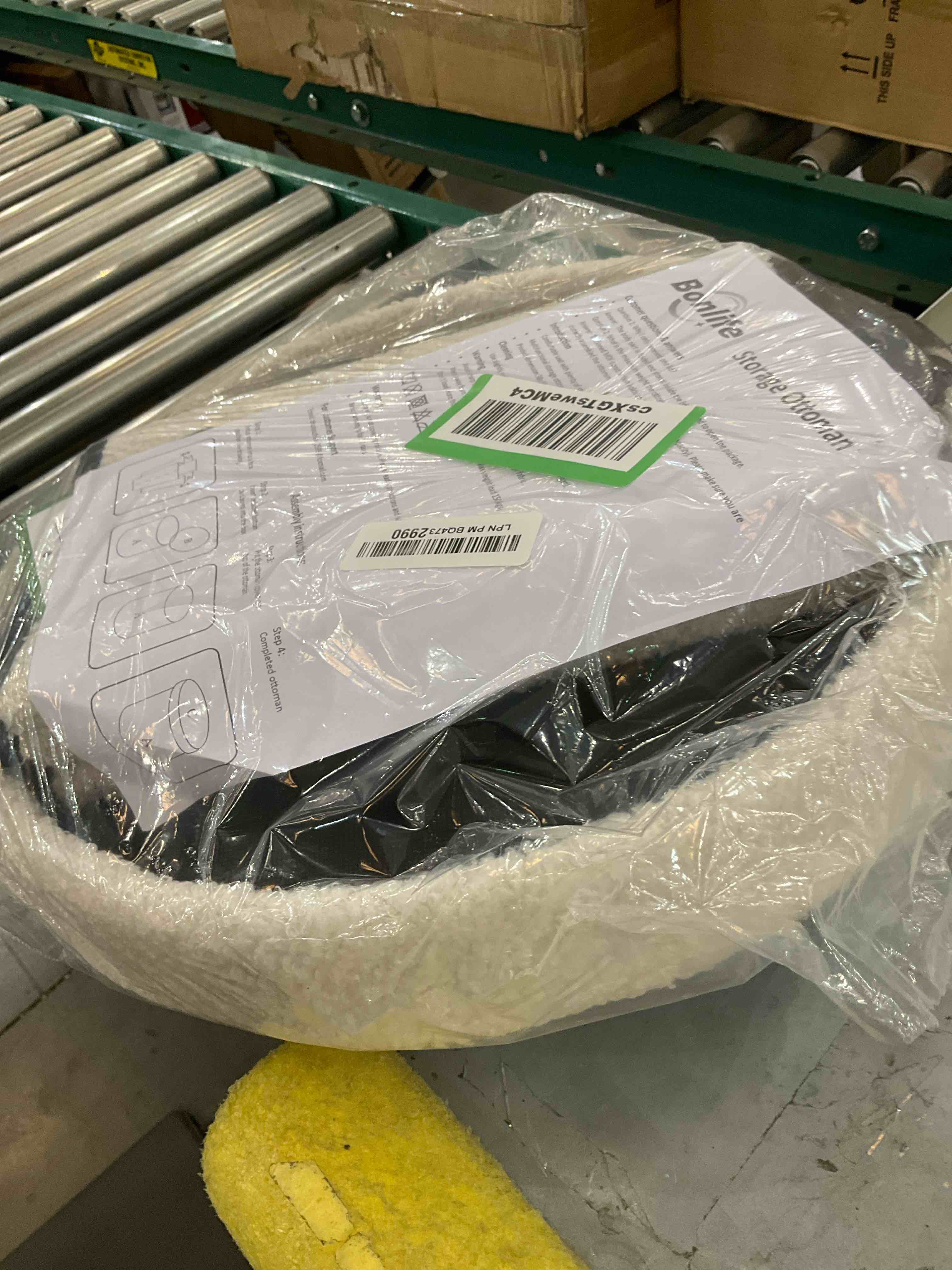 B FSOBEIIALEO Storage Ottoman Cube, Round Ottomans with Storage Foot Stool Footrest for Lving Room, Boucle Ottoman Seat for Dorm Room,Faux Teddy Fur, White 15"x15"x15"