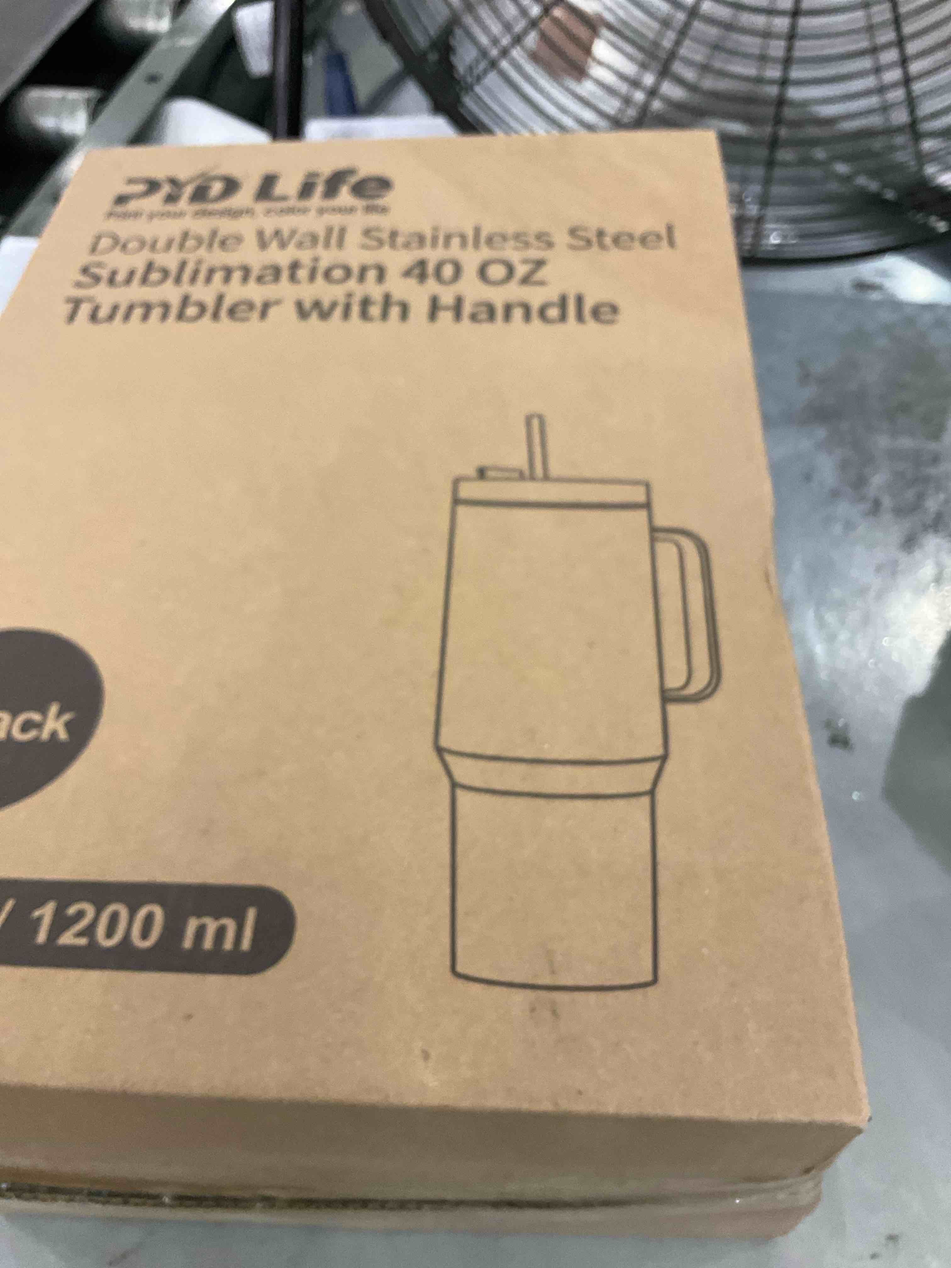 double wall stainless steel sublimation 40 oz tumbler with handle