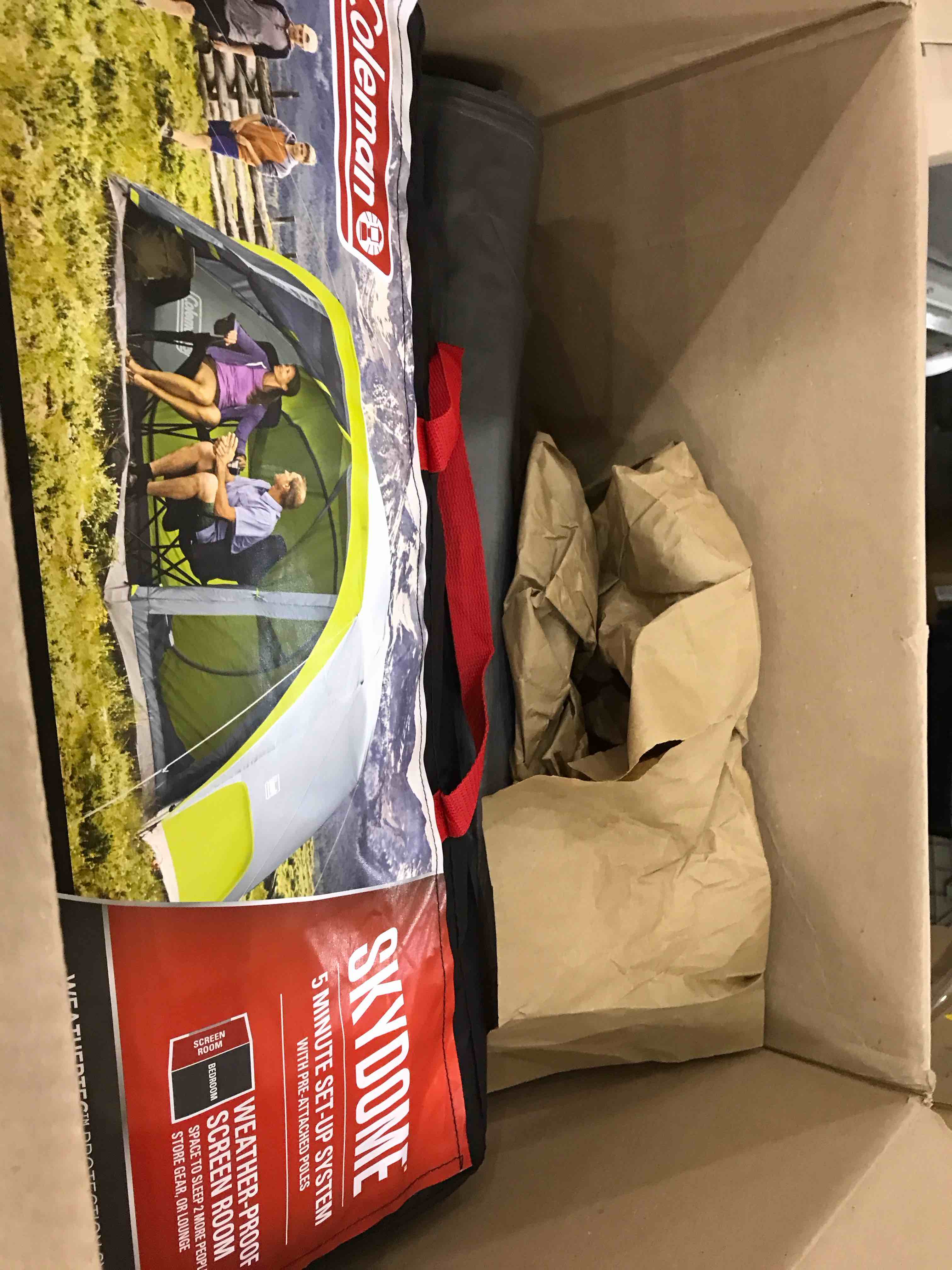 Coleman Skydome Camping Tent with Screen Room, Weatherproof 4/6/8 Person Tent with Screened-in Porch, Includes Rainfly, Carry Bag, Storage Pockets, and Sets Up in 5 