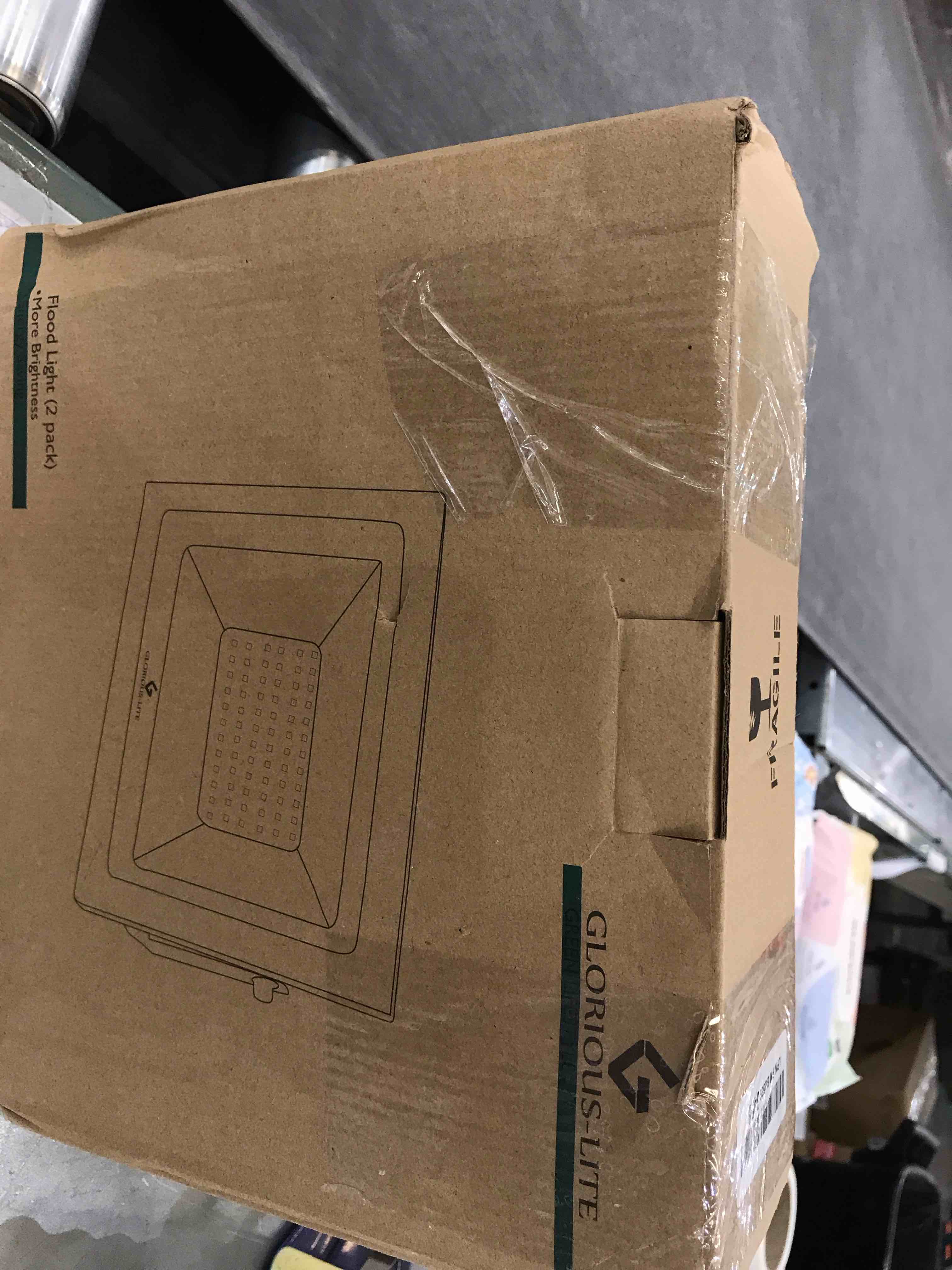 GLORIOUS-LITE LED Flood Lights Outdoor, 100W 10000LM Outside LED Work Light with Plug, 6000K Daylight White, IP66 Waterproof Portable Spot Security Lights for Garage, Yard, Garden, Playground(2 Pack)