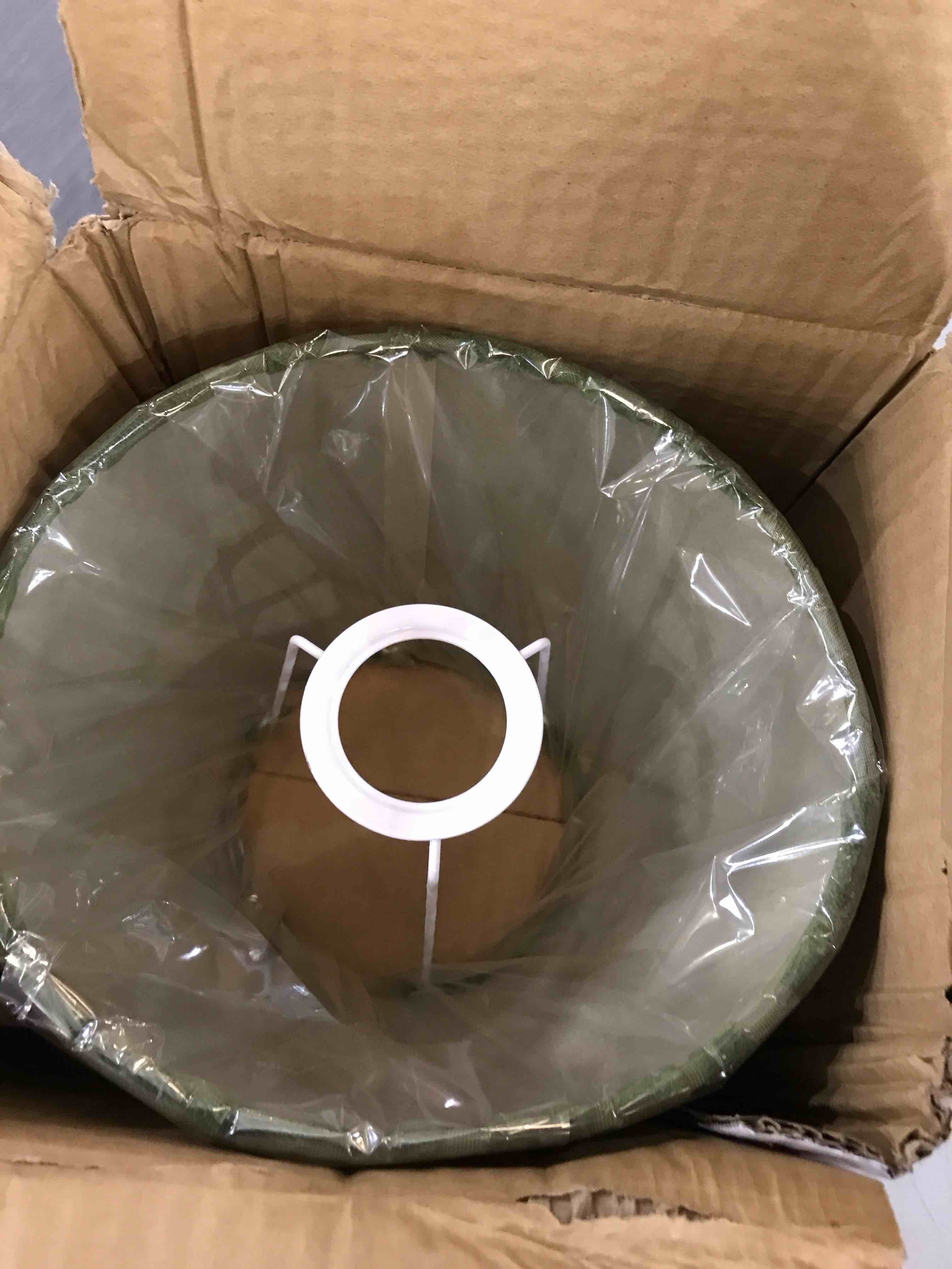 TOCHIC Lamp Shade Set of 2 Large White Empire Lampshade Assemble Required for Floor Lamp, Table Desk Lamp, Bedside Lamp, Fabric Replacement Lamp Shade Cover, Metal Spider Fitter, 14"x10"x6.7"