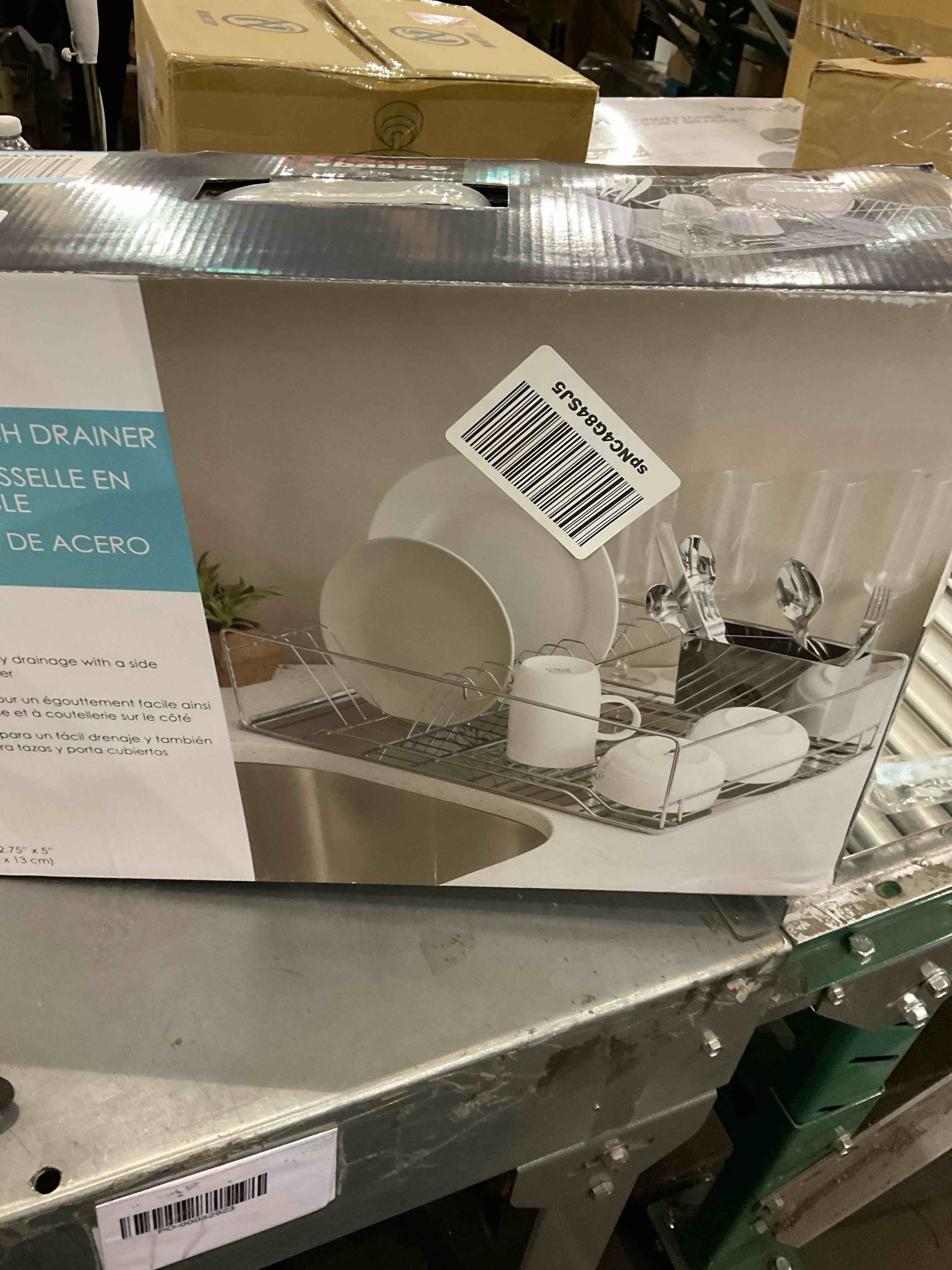 home basics stainless steel dish drainer