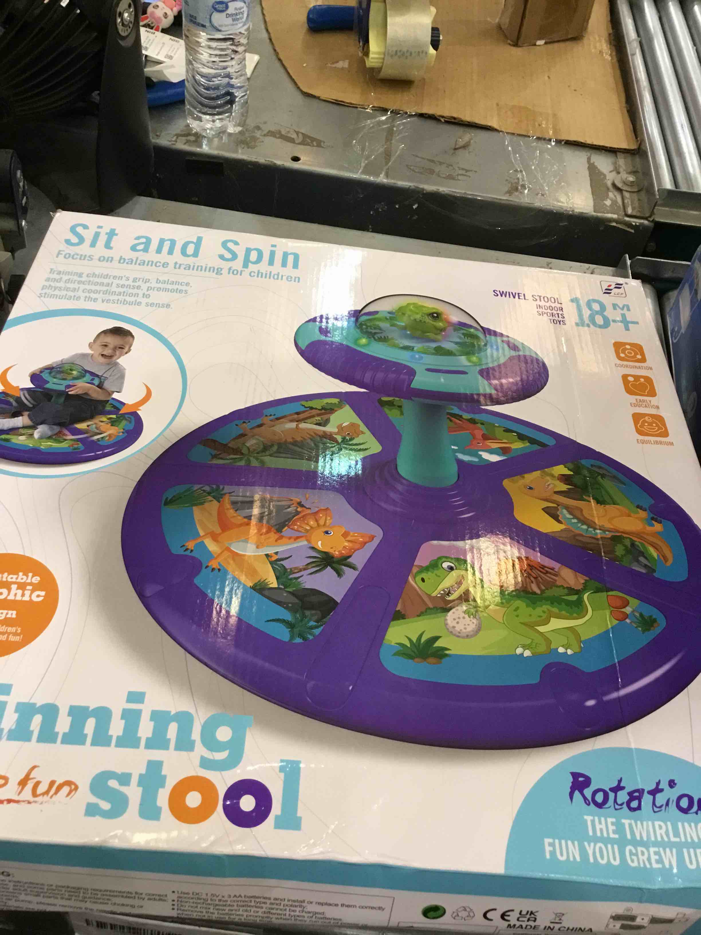 HOLYFUN Dinosaur Sit and Spin Toys for Toddlers