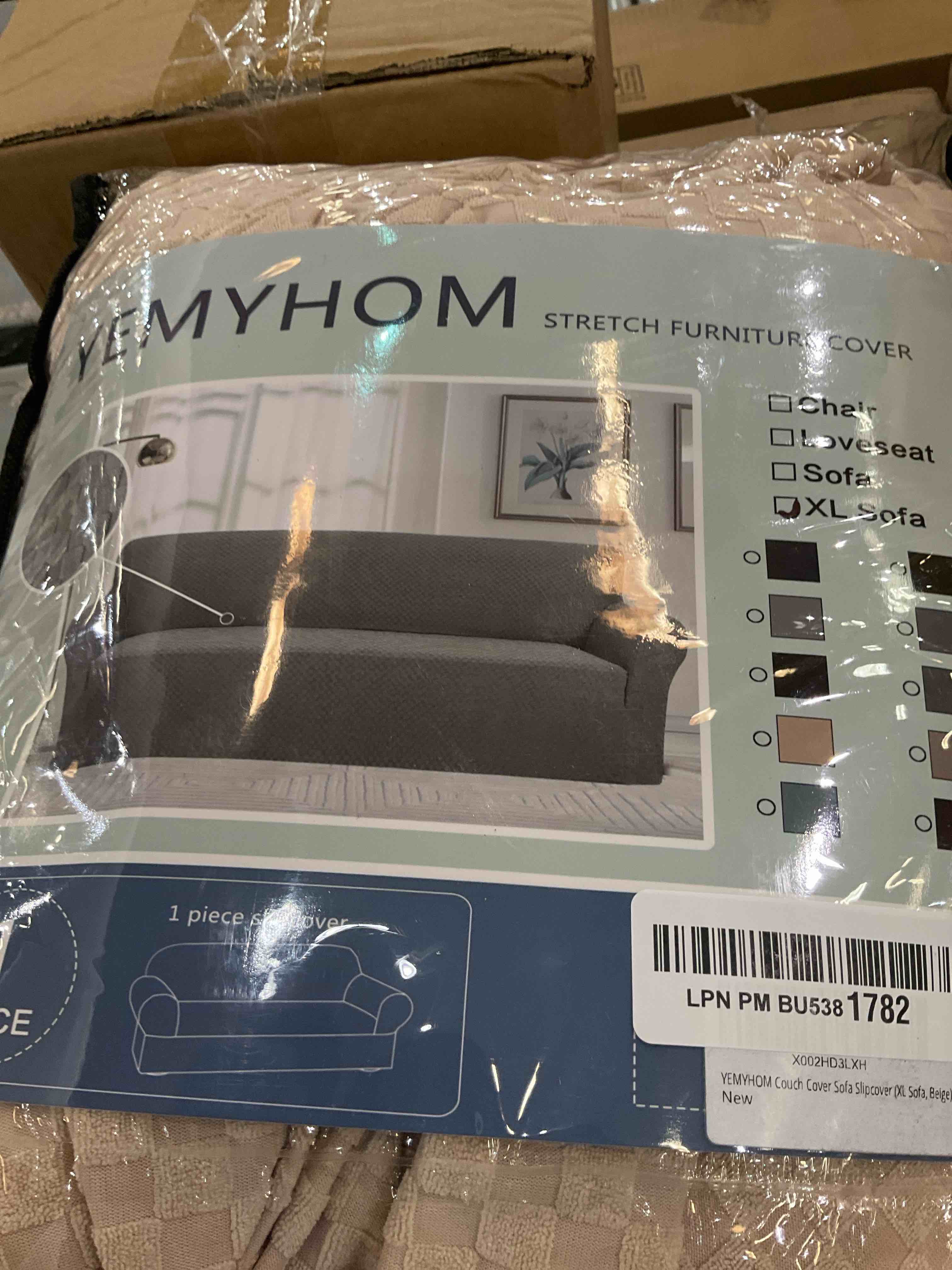 YEMYHOM Couch Cover Sofa Slipcover (XL Sofa, Beige)