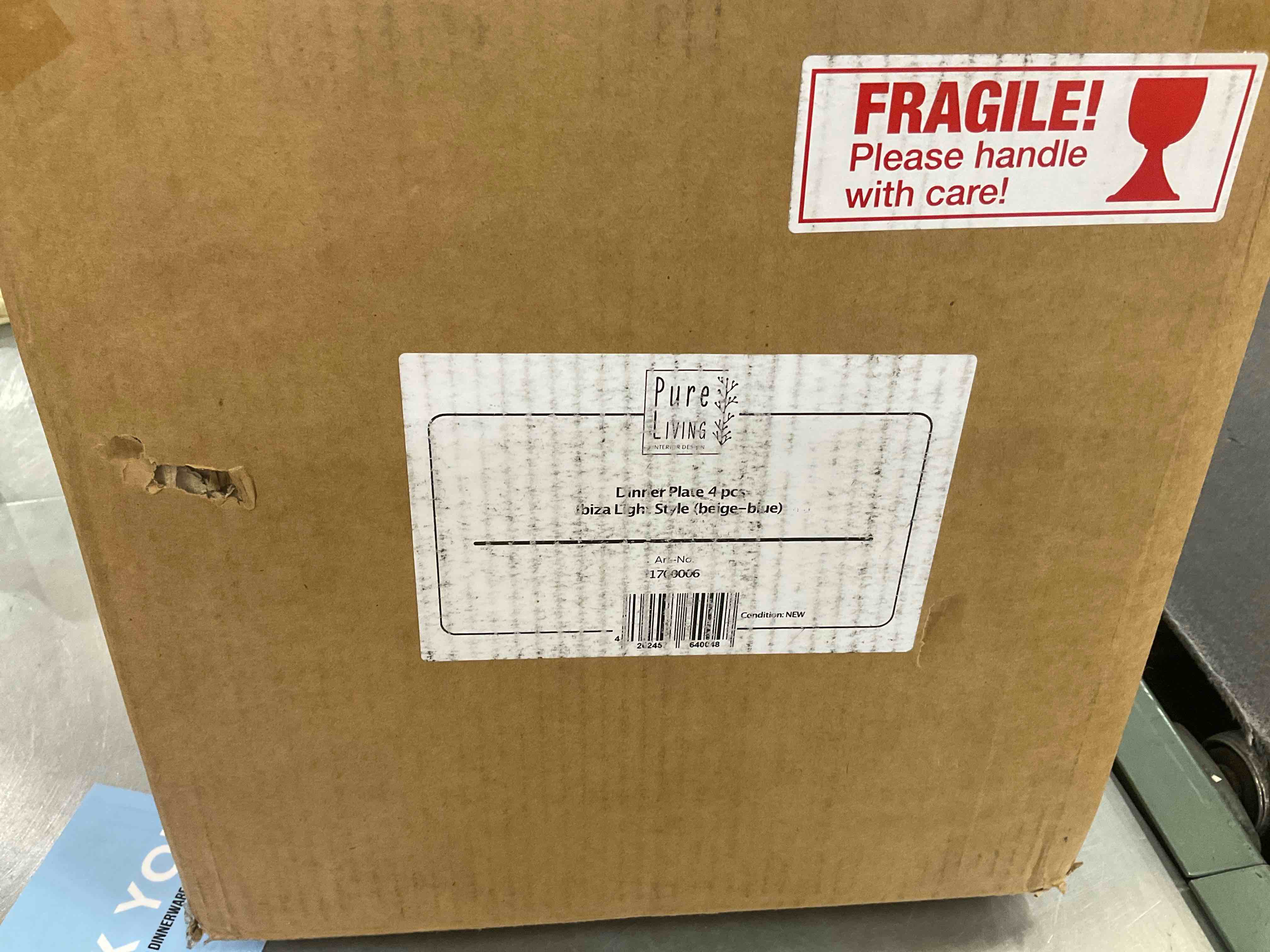 Stoneware Dinner Plates Set of 4, Modern Ibiza-Style Stoneware , 10.2" Ceramic