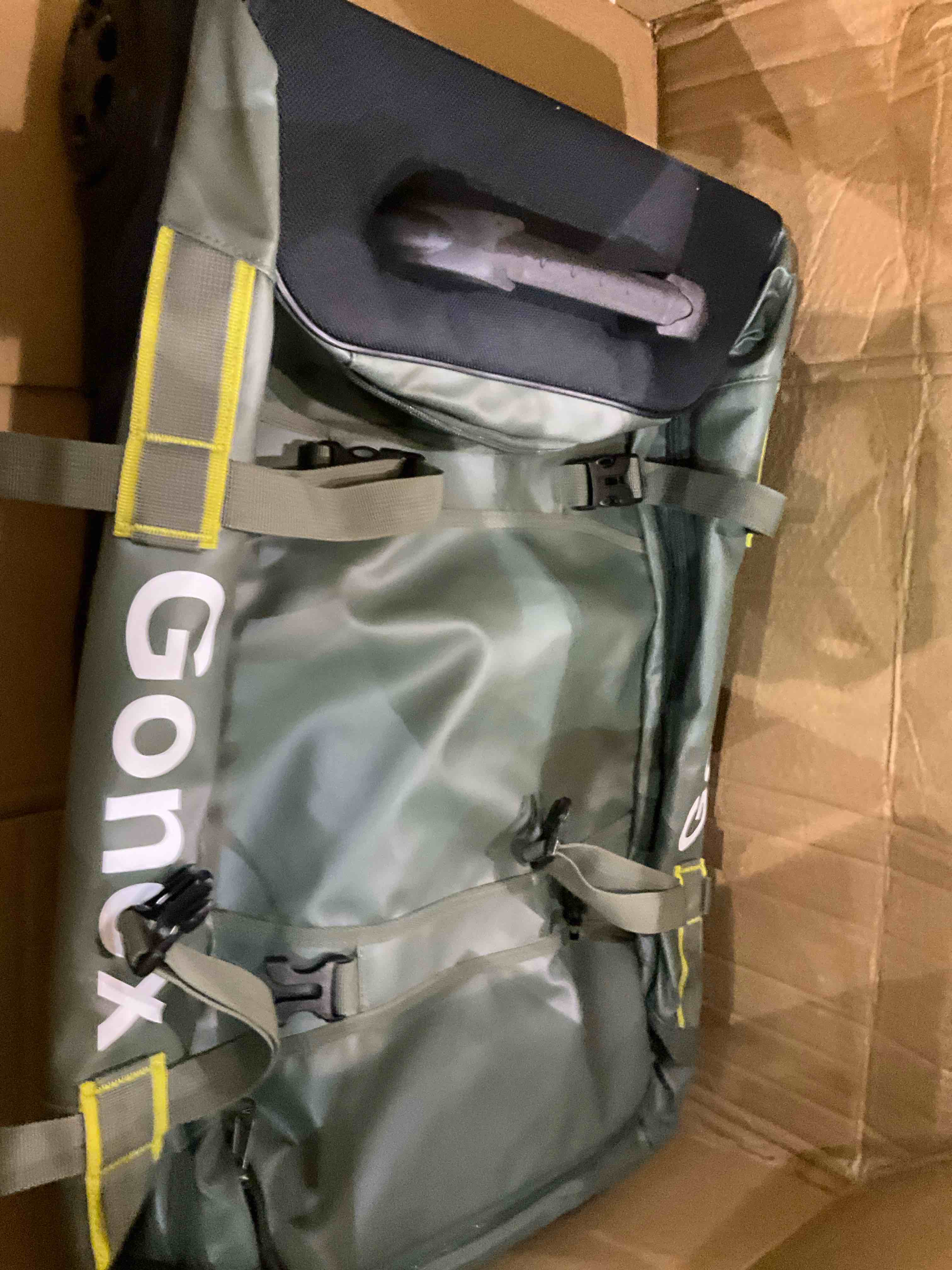Gonex Rolling Duffle Bag with Wheels, 70L Water Repellent Wheeled Travel Duffel Luggage with Rollers 25 inch, Olive Green