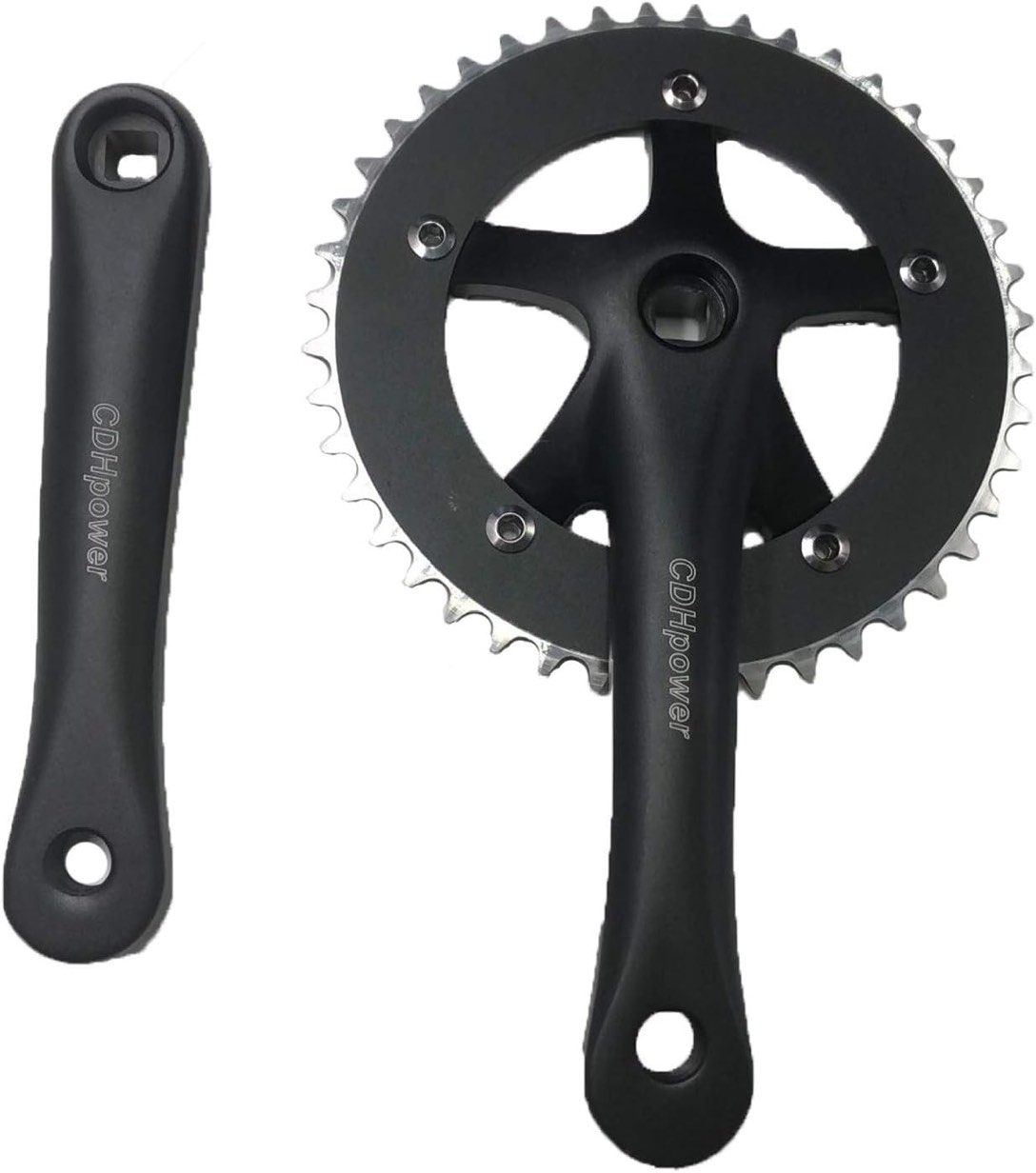 GANOPPER 165mm Single Speed Bike Crankset 44T 130BCD Square Taper Fixie Fixed Gear Bike Crank Set Cycling Fixedgear Conversion Kit