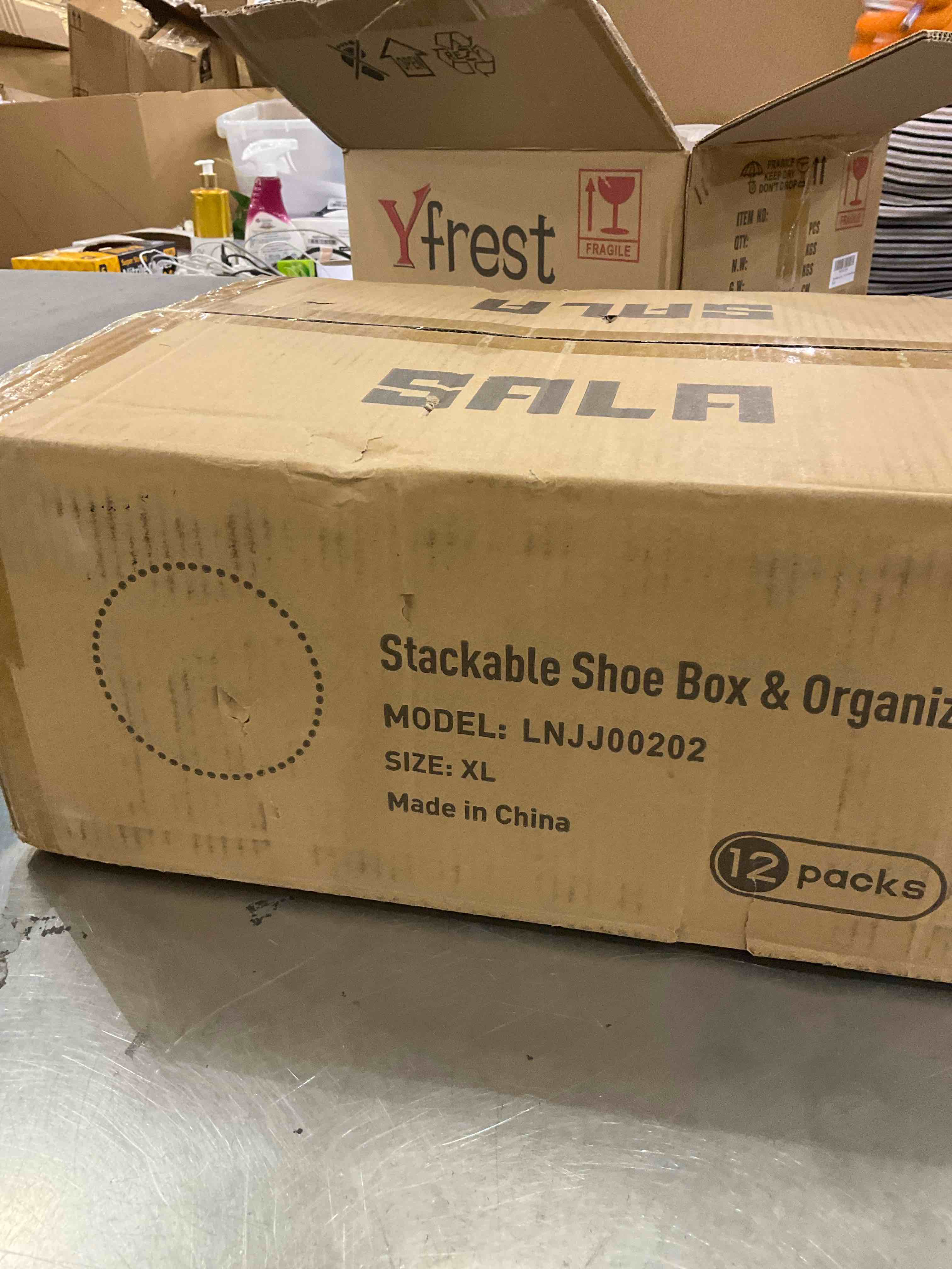SALA X-Large 12 Pack Shoe Storage Box with Magnetic Door, Fit up to Size 13, Clear Plastic Stackable Shoe Organizer for Closet, Connect Left and Right Shoe Containers Bins for Entryway, Under Bed