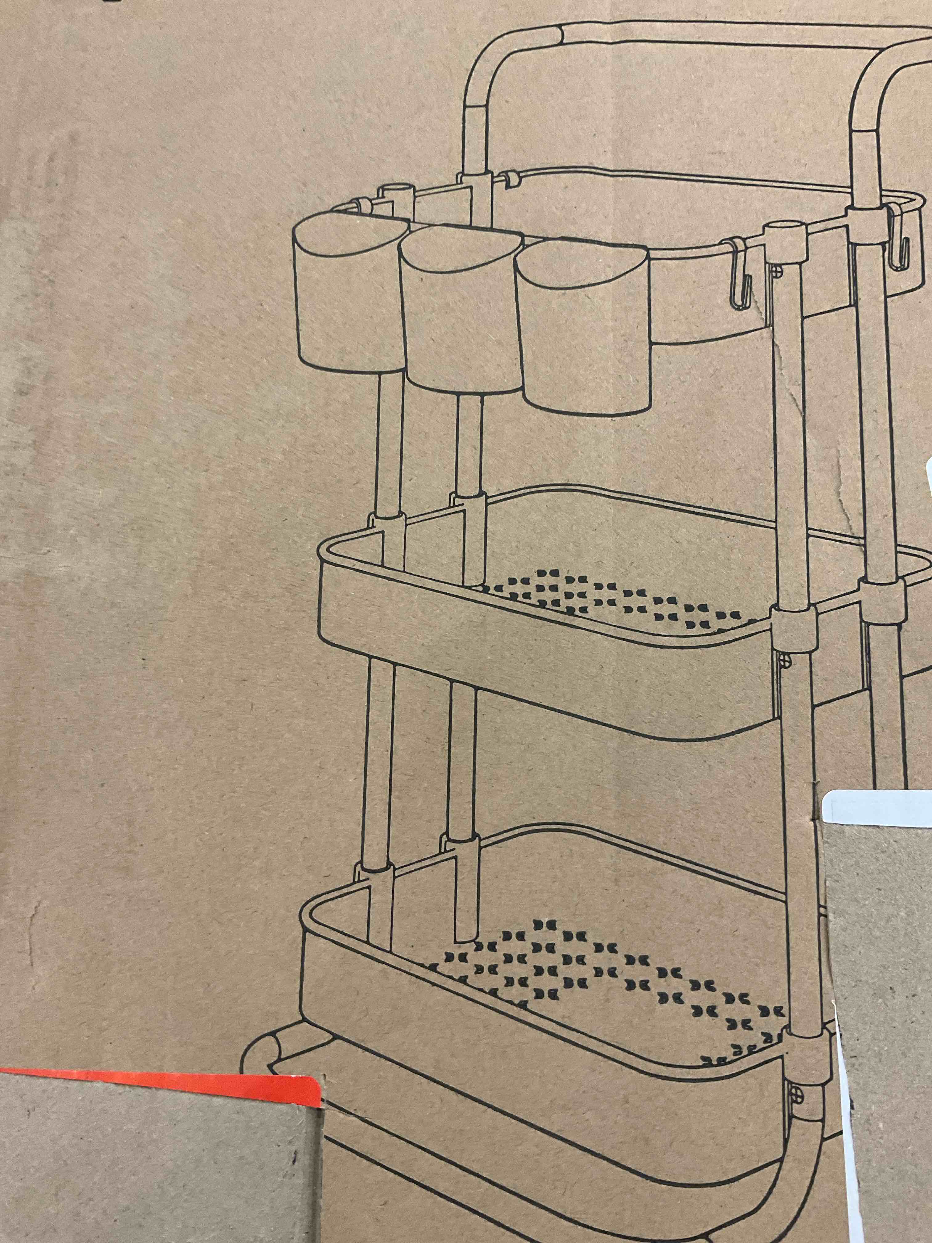 utility cart rolling 3 tier 