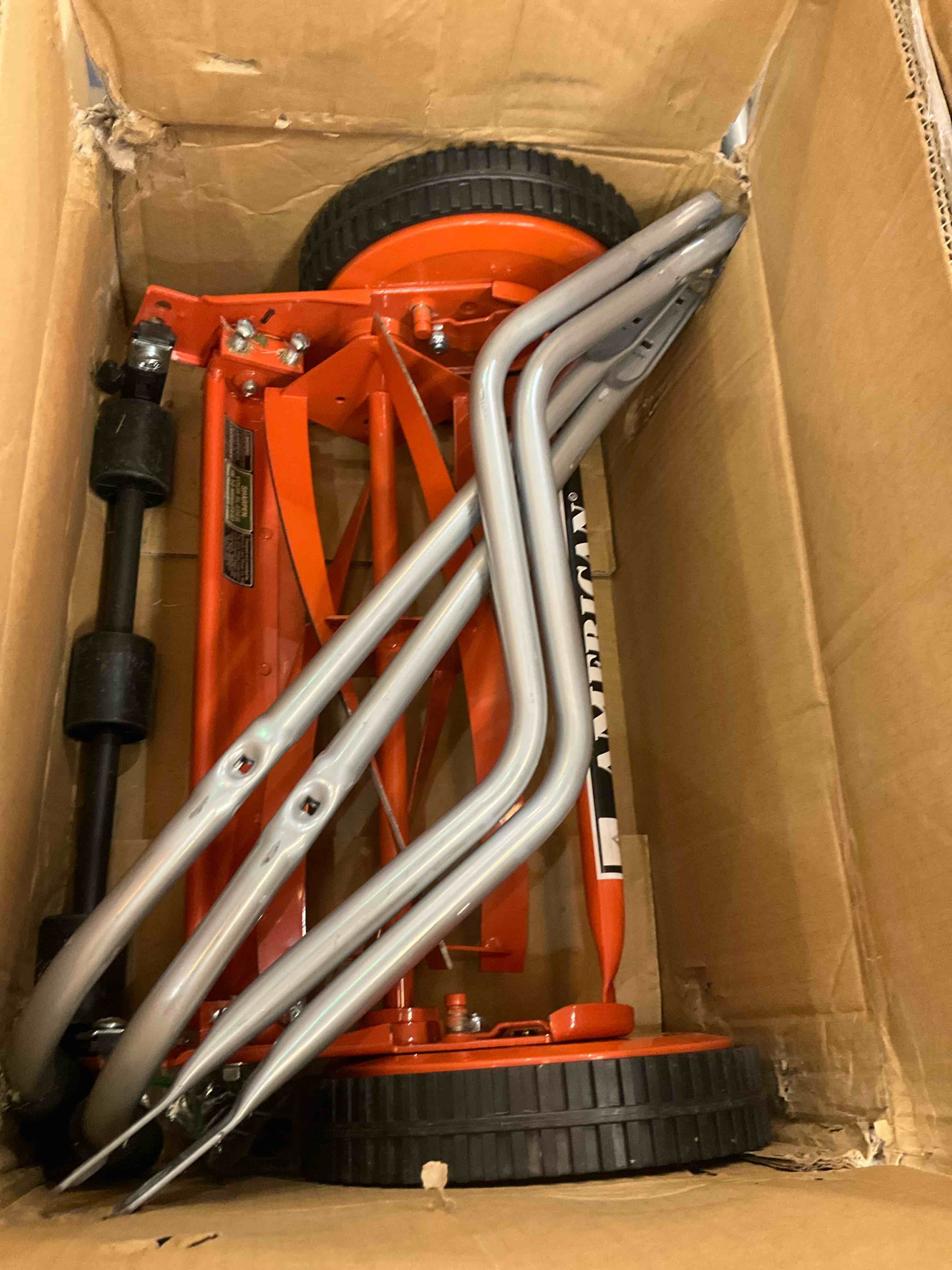 American Lawn Mower Company 1204-14 14-Inch 4-Blade Push Reel Lawn Mower, Red