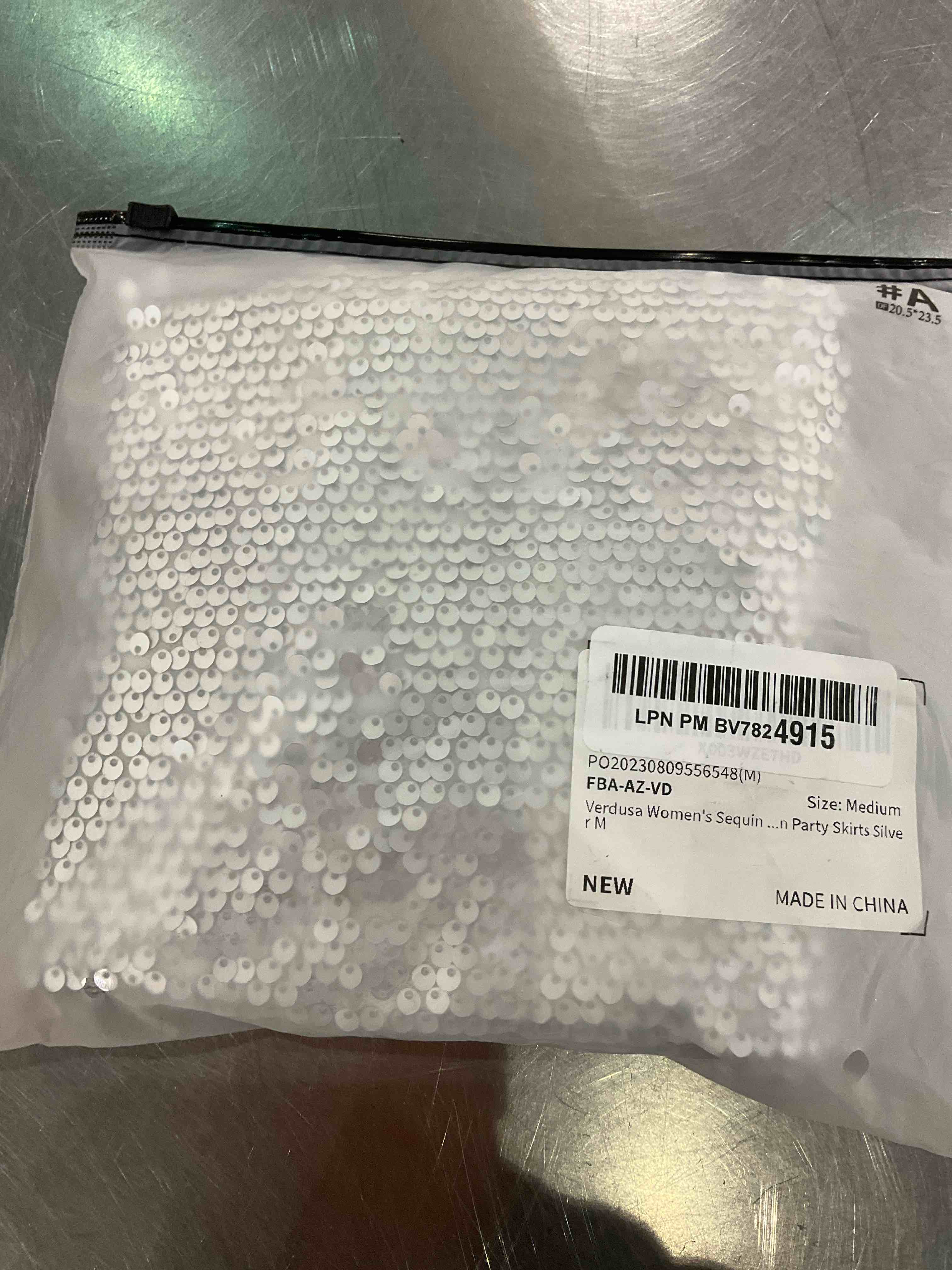 Verdusa Women's Sequin Bodycon Mini Skirt Party Skirts Silver Size Medium 