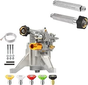 YAMATIC 7/8" Vertical Pressure Washer Pump 2500 PSI @ 2.0 GPM DEM & Replacement Pump for Power Washer Compatible with 308653035 308653026. 020413. 020414 GCV160 Rear Inlet/Outlet