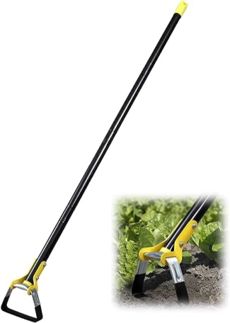 BsBsBest Scuffle Hoe Garden Tool, Stirrup Loop Hoe with 54 Inch Adjustable Long Hand, Oscillating Hoe Great for Weeds in Backyard,Vegetable Garden
