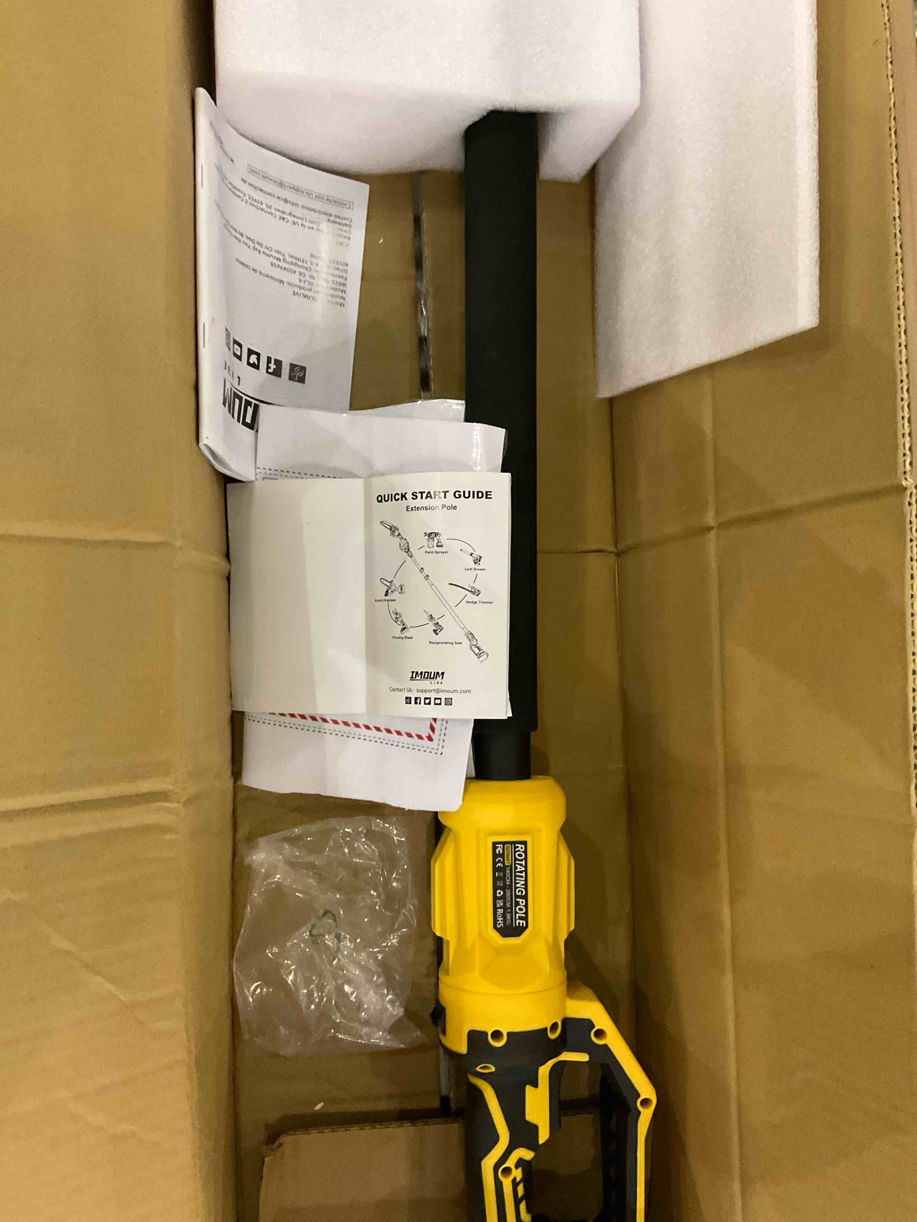 IMOUMLIVE 2-IN-1 Cordless Pole Saw & Chainsaw, 6" Cutting Brushless Electric Rotatable Pole Saw, Oiling System, 7.7 LB Lightweight, 21V 3.0Ah Battery, 16.3-Foot Max Reach Pole Saw for Tree Trimming