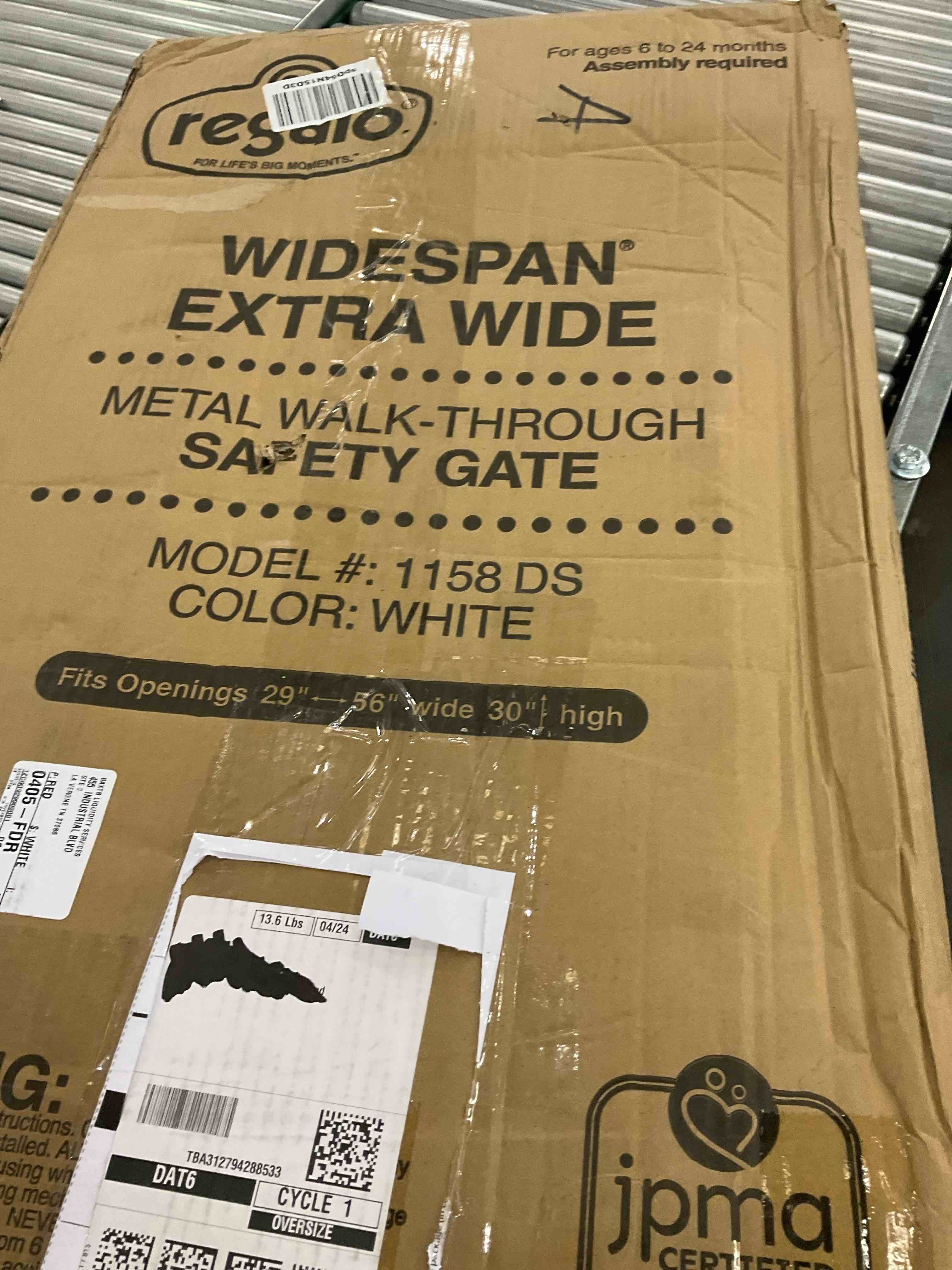 regalo wide span extra wide metal walk through safety gate 
