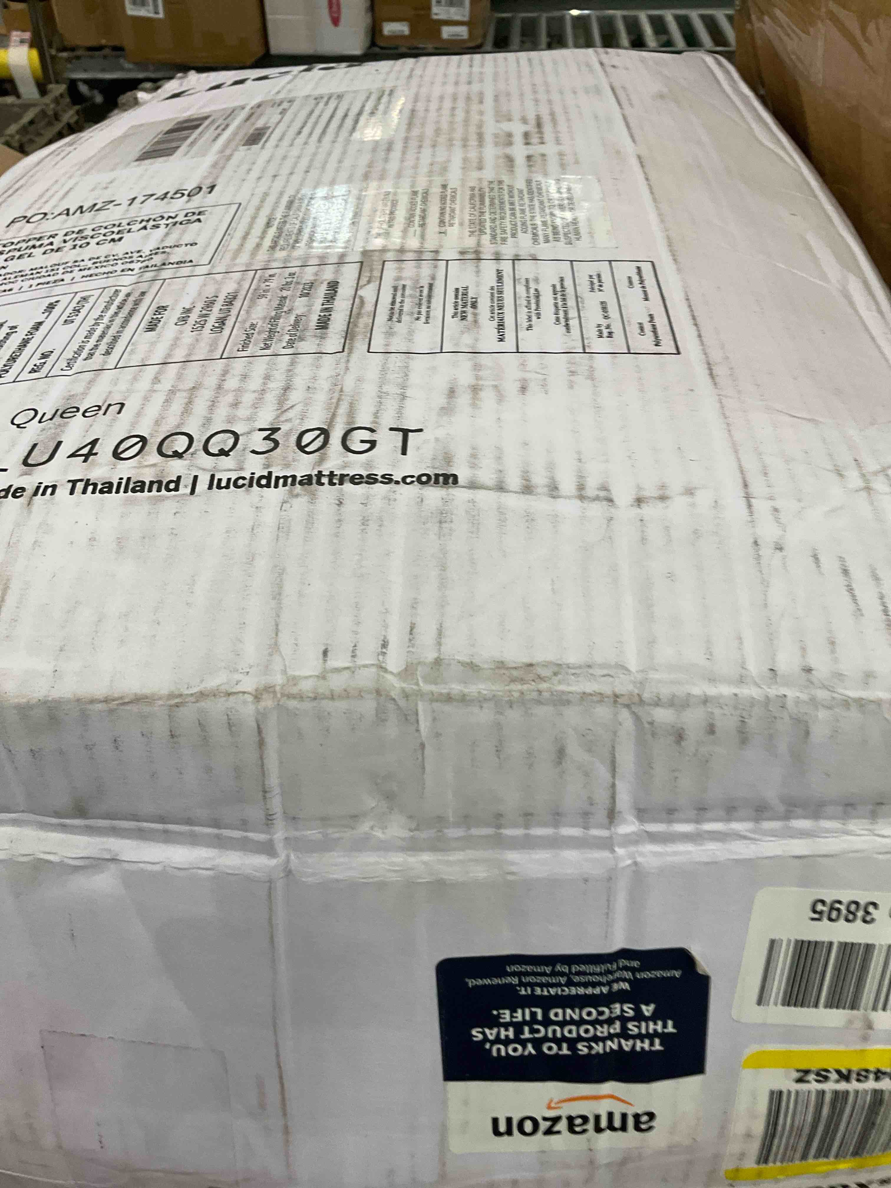 LUCID 4 Inch Gel Memory Foam Mattress Topper-Ventilated Design-Ultra Plush-Queen