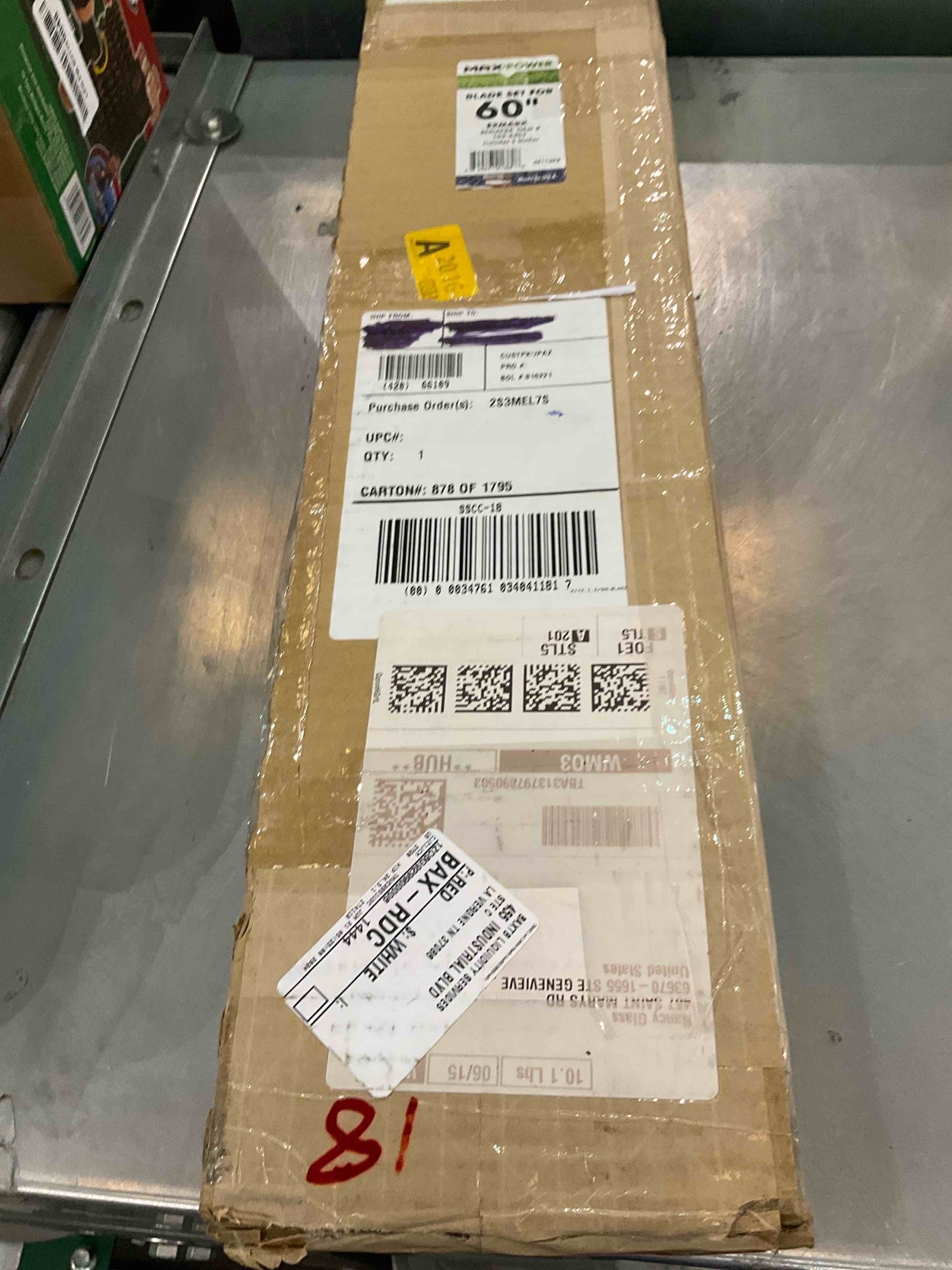 MaxPower 561139B Heavy Duty 3 Blade Set for 60" Cut Exmark, Replaces OEM no. 103-6403, 103-6403-S, Red